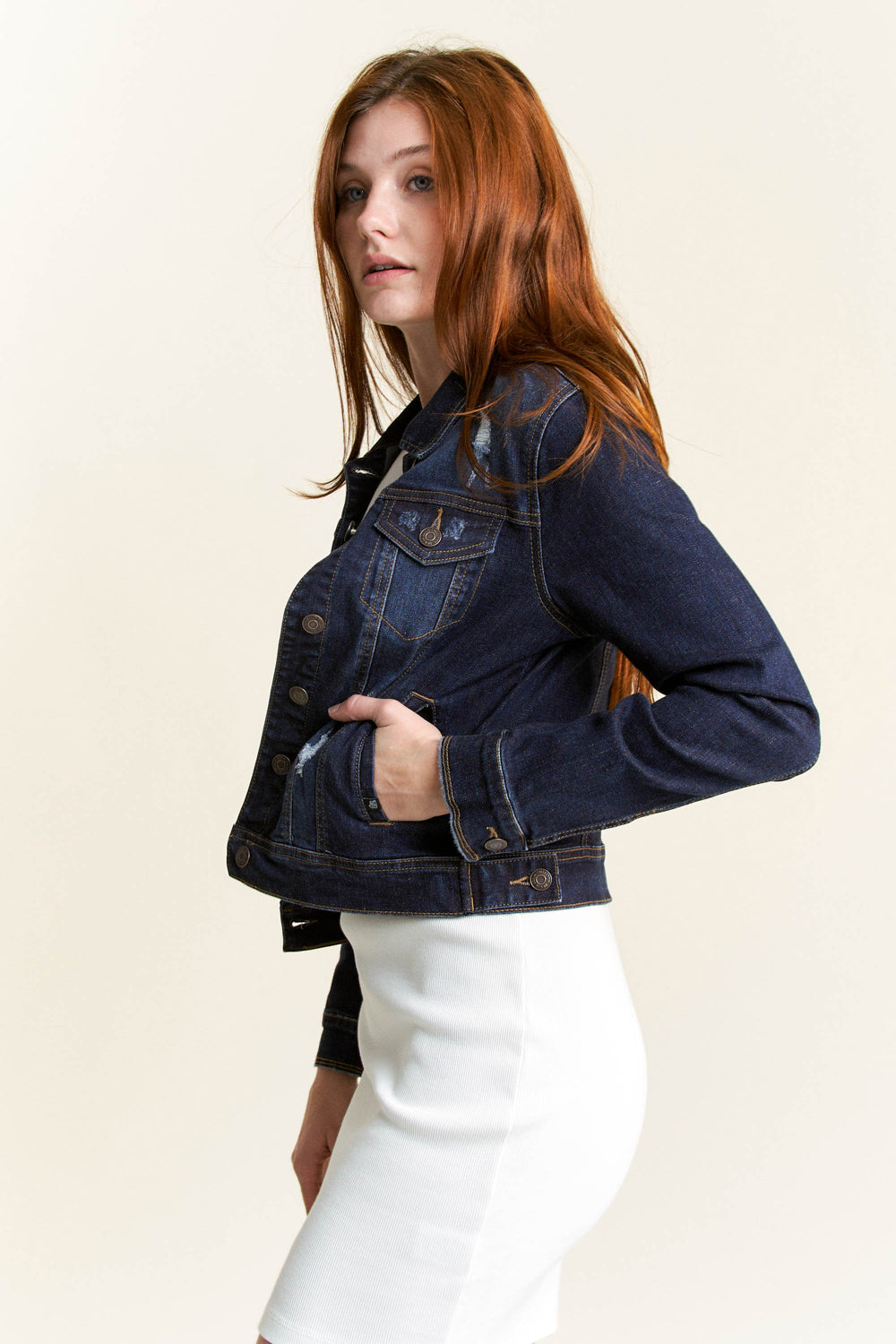 Destructed Classic Denim Jacket