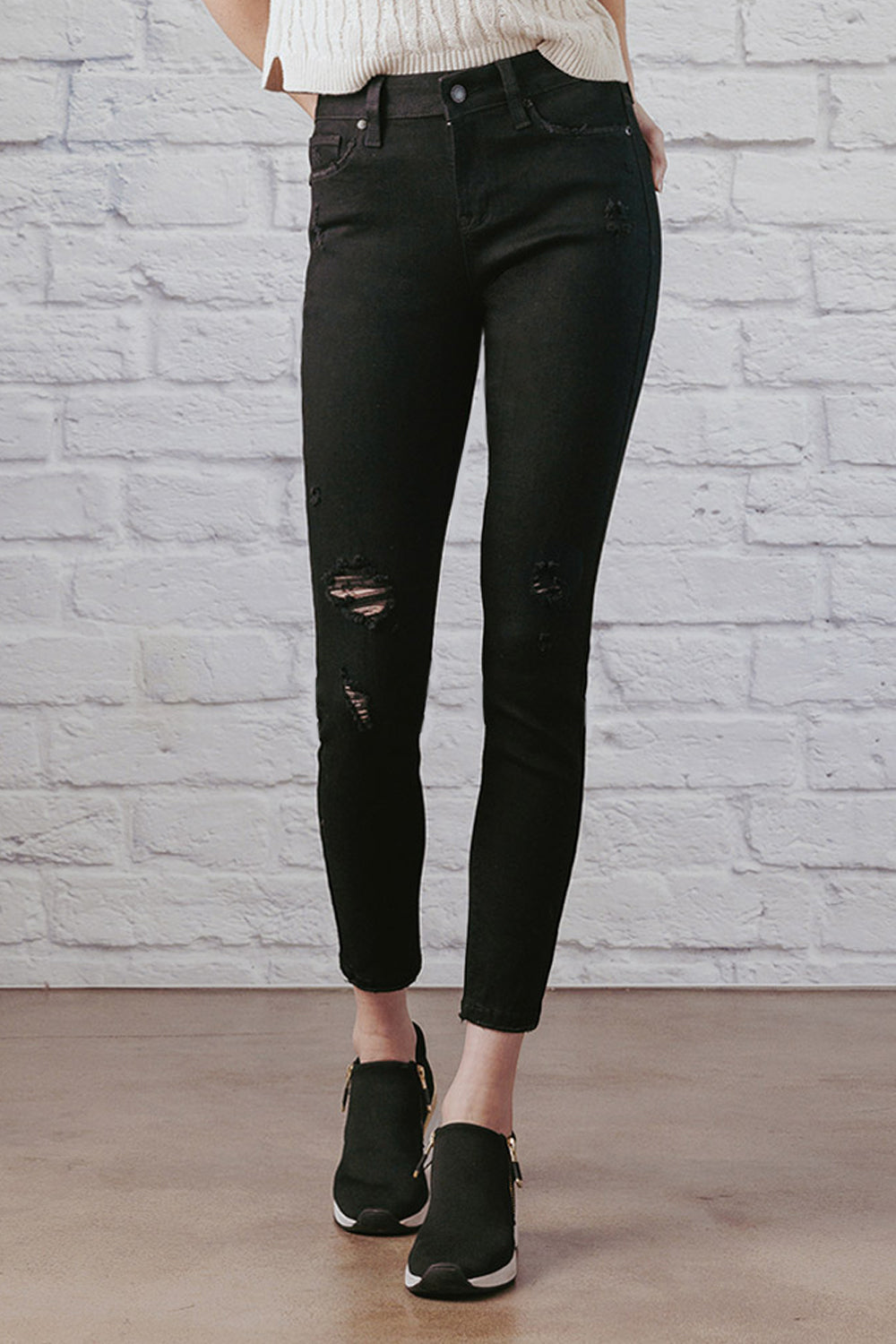 WEP3543 BLACK ANKLE SKINNY JEANS