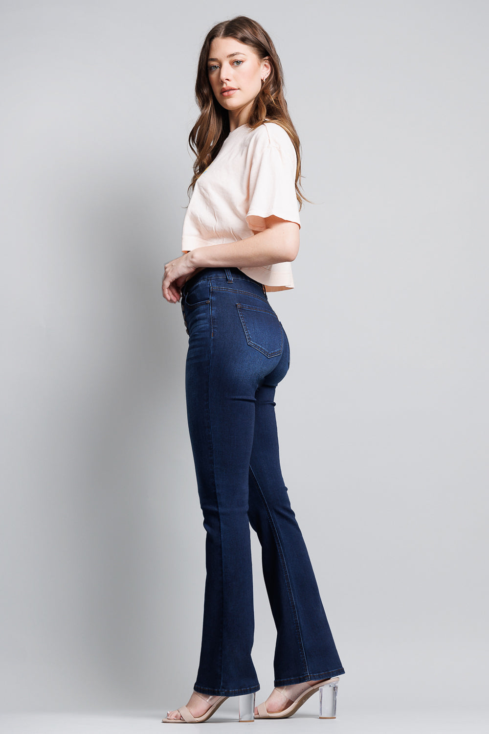 WEP3343 High Waisted Boot Cut Jeans