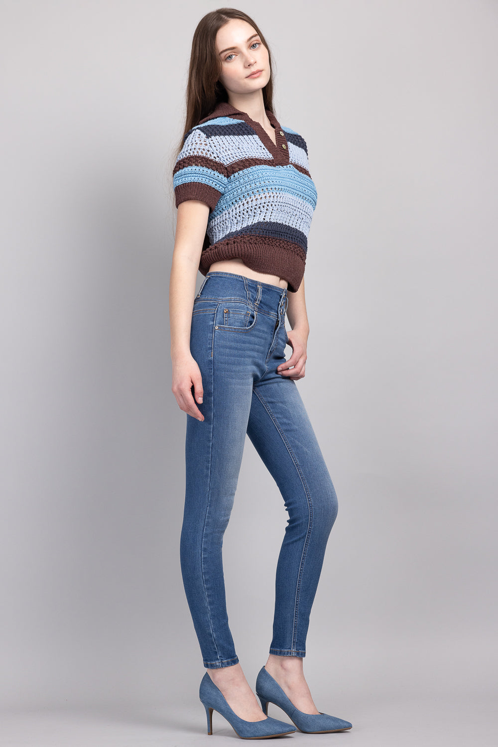 Enjean Brand Enjean Skinny Jeans High Rise Button Ankle Skinny Jeans