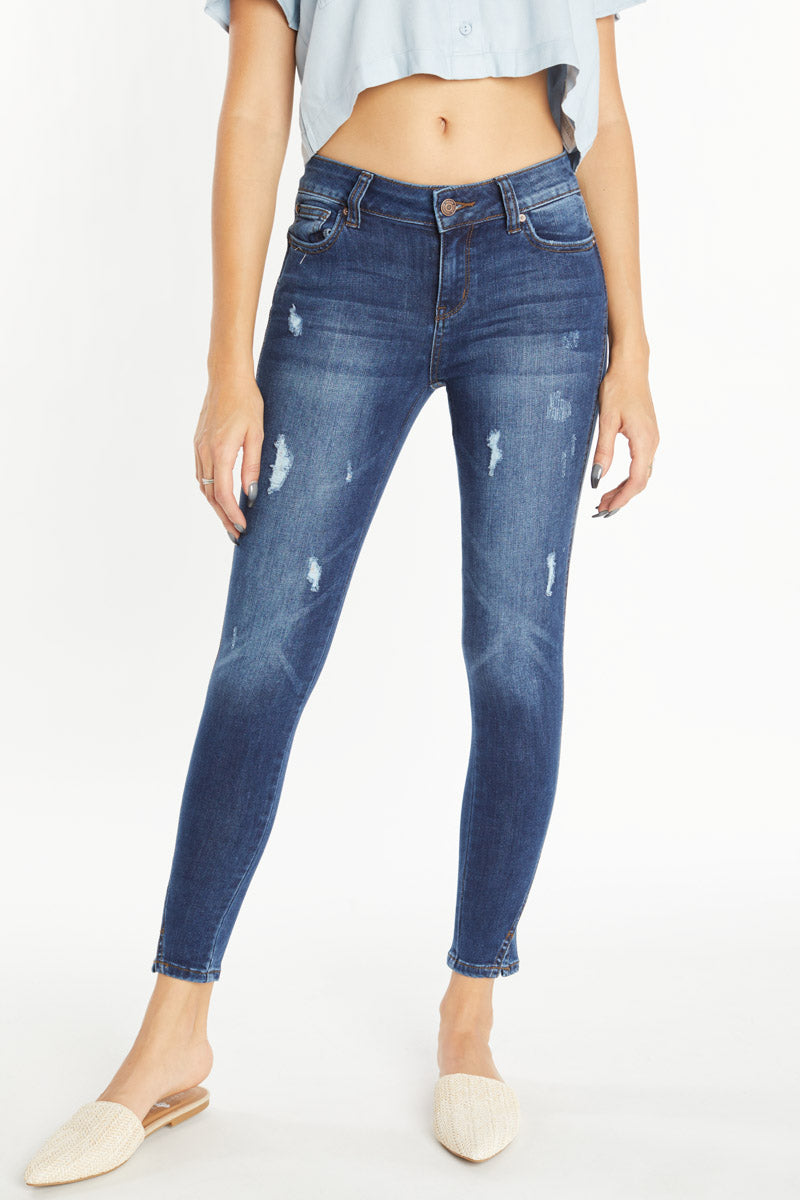 WEP3094 SPLIT HEM JEANS IMAGE 1