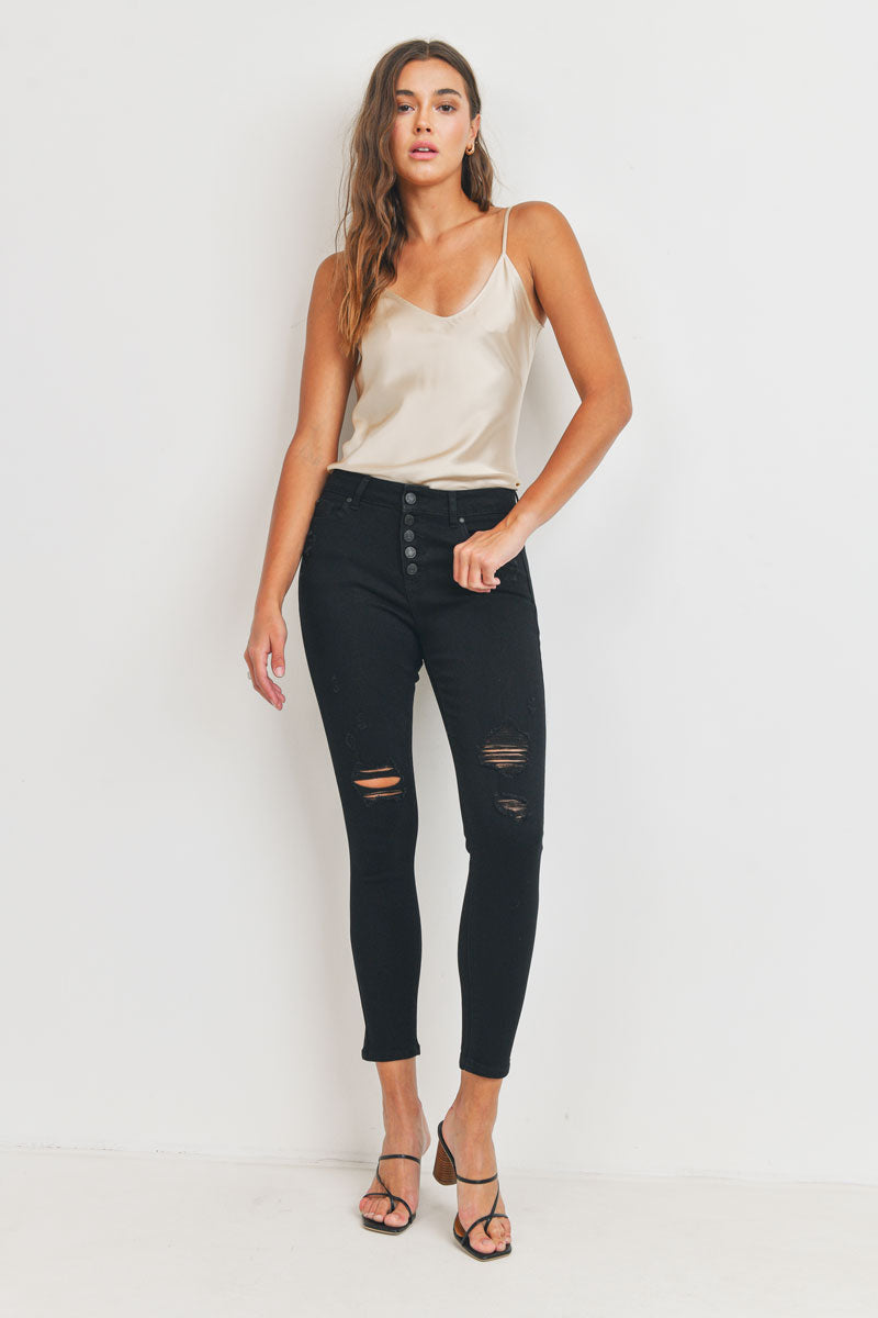 WEP3203 BLACK SKINNY JEANS MAIN IMAGE