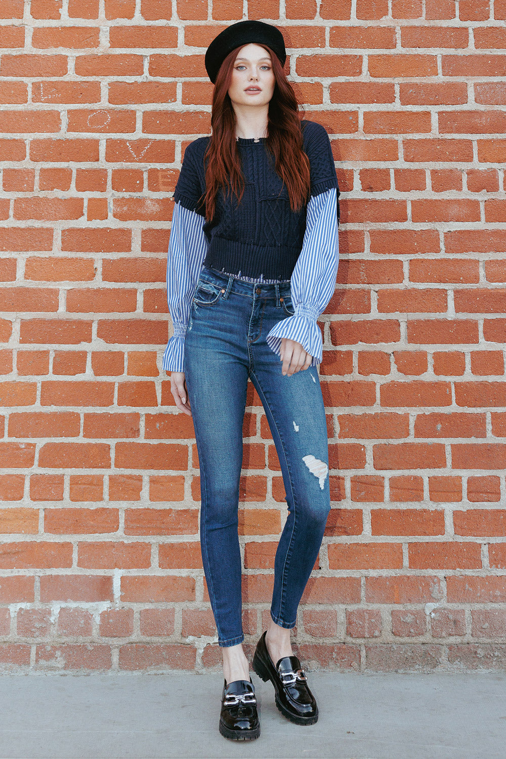 Shop Destructed Skinny Jeans with Tacking Detail – Shop ENJEAN