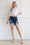 Heavily Destructed High Rise Bermuda Shorts