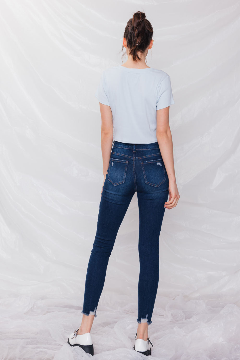Shop Destructed High Rise Ankle Skinny Jeans – Shop ENJEAN