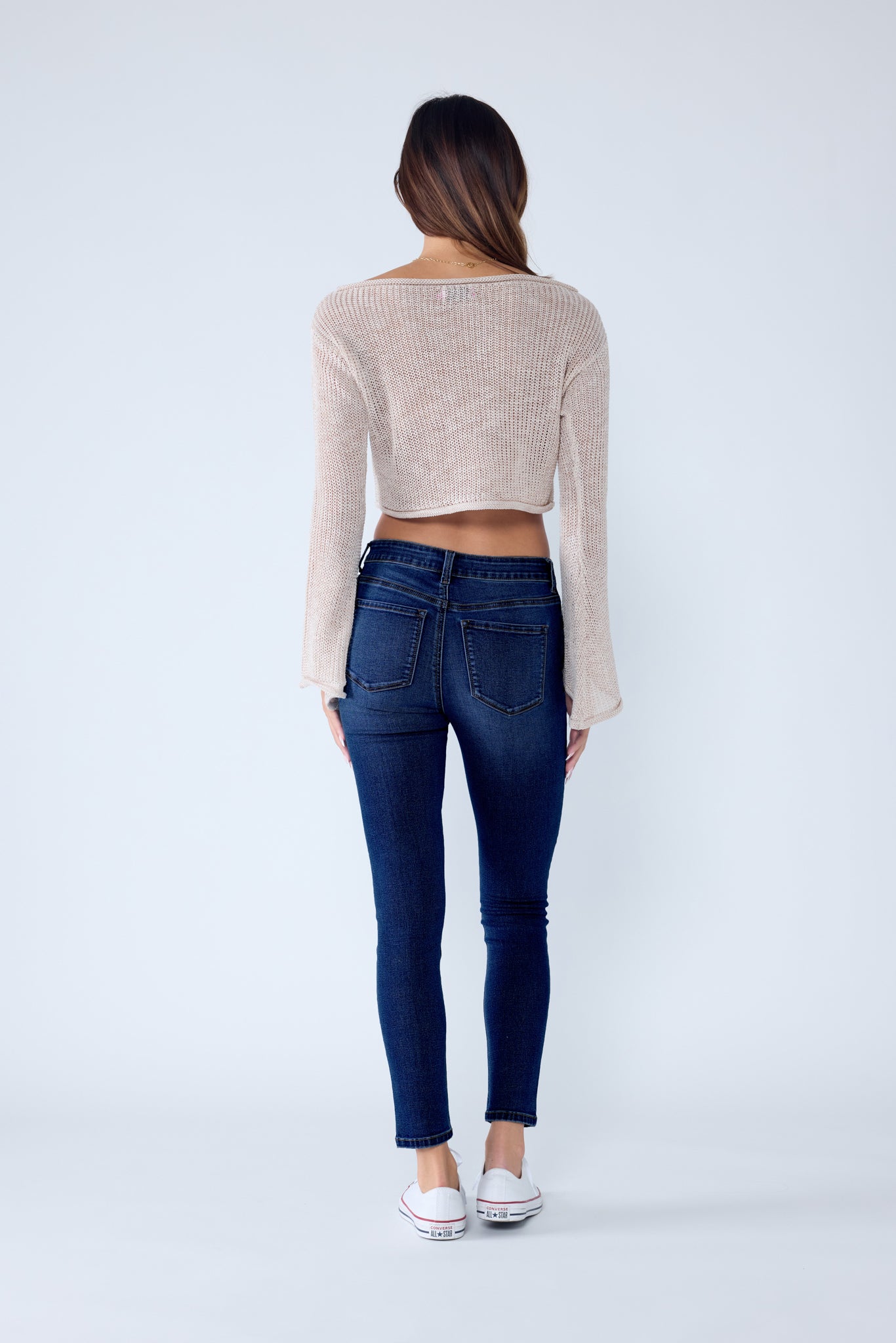 Puntada de 2 tonos con canesú trasero dividido Tobillo ajustado