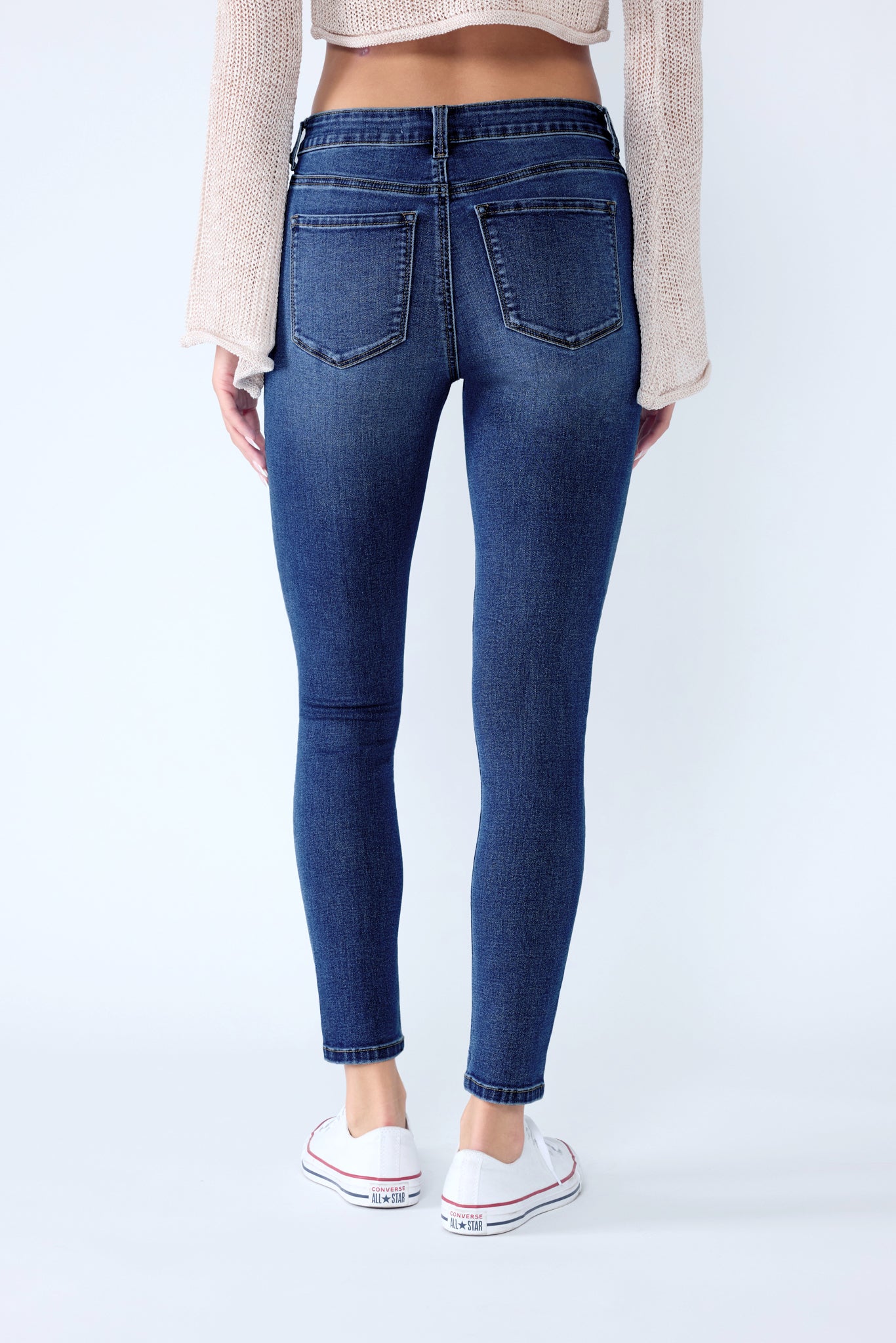 Puntada de 2 tonos con canesú trasero dividido Tobillo ajustado