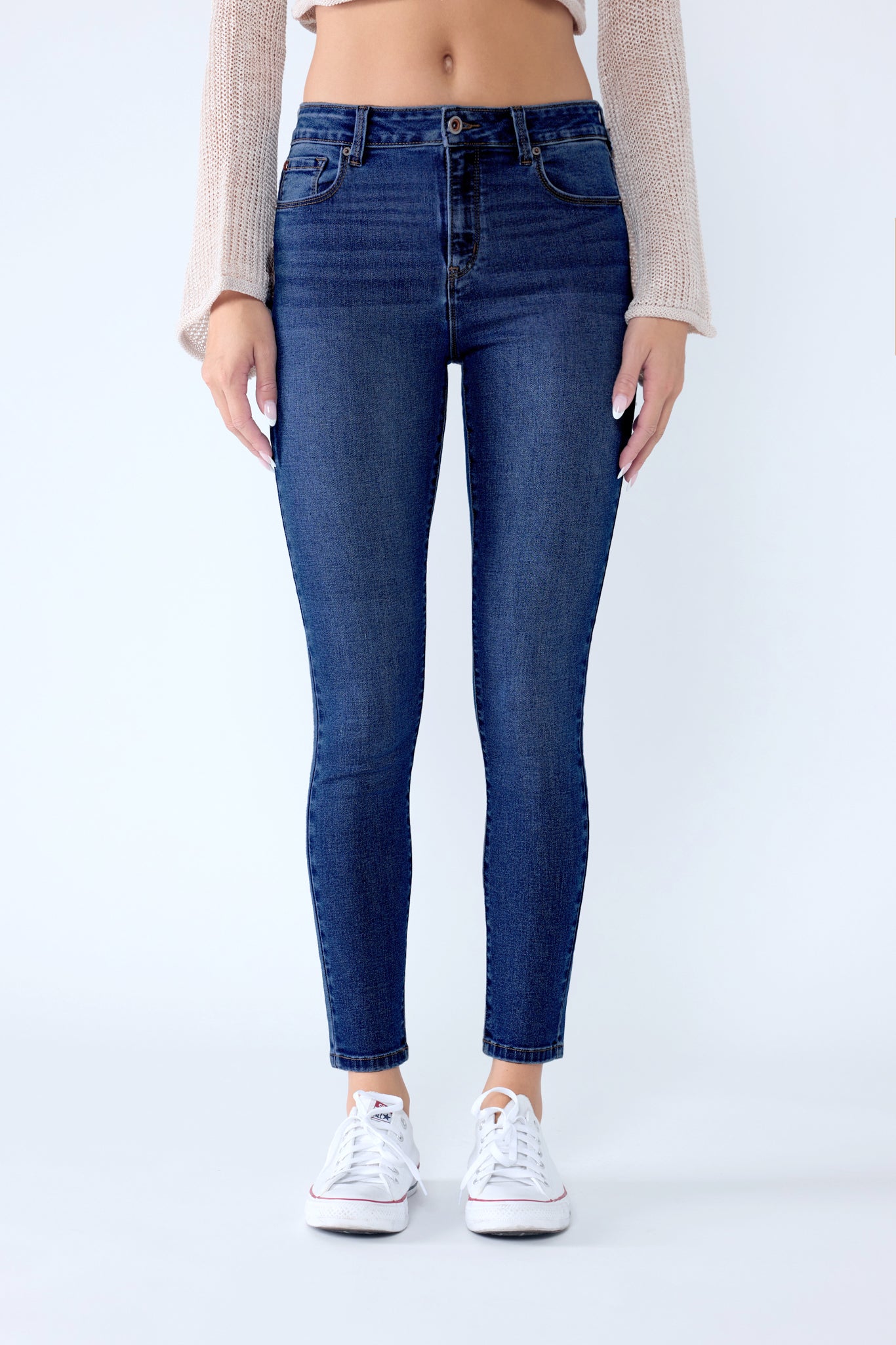 Puntada de 2 tonos con canesú trasero dividido Tobillo ajustado