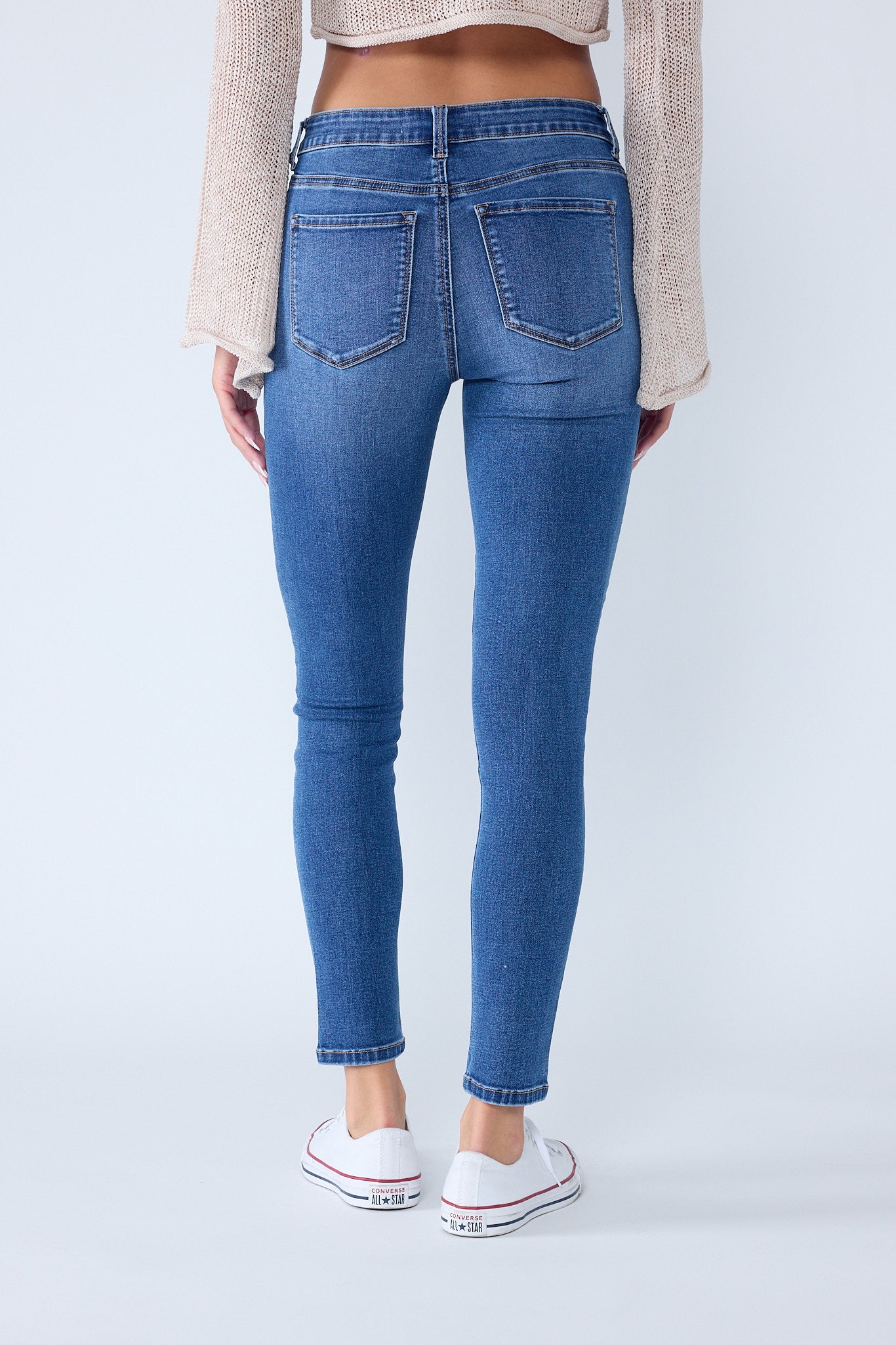 Puntada de 2 tonos con canesú trasero dividido Tobillo ajustado