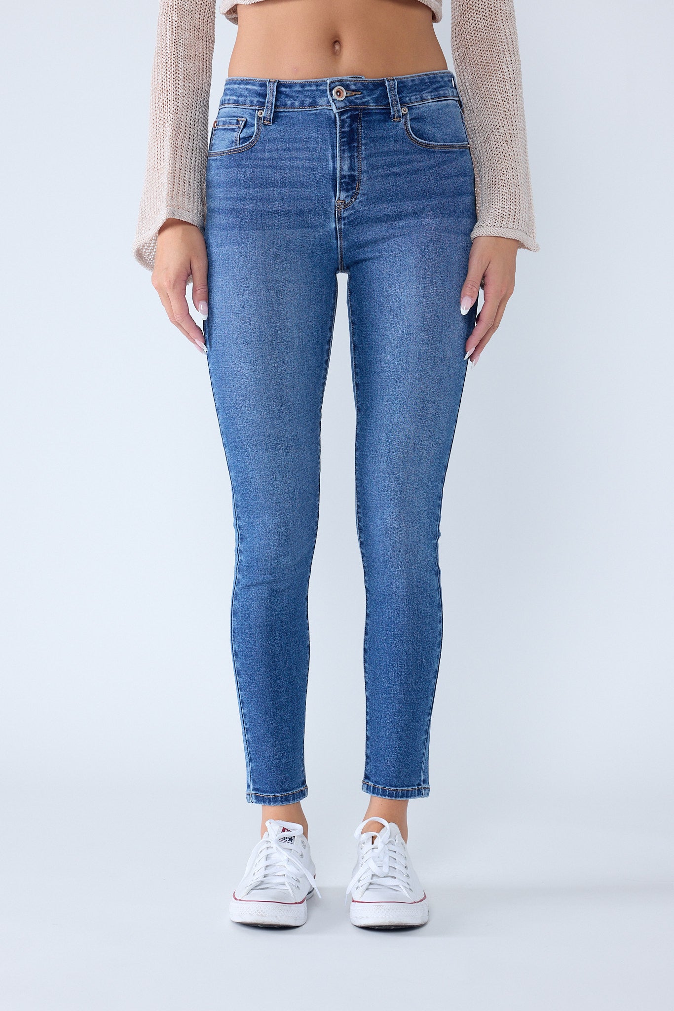 Puntada de 2 tonos con canesú trasero dividido Tobillo ajustado