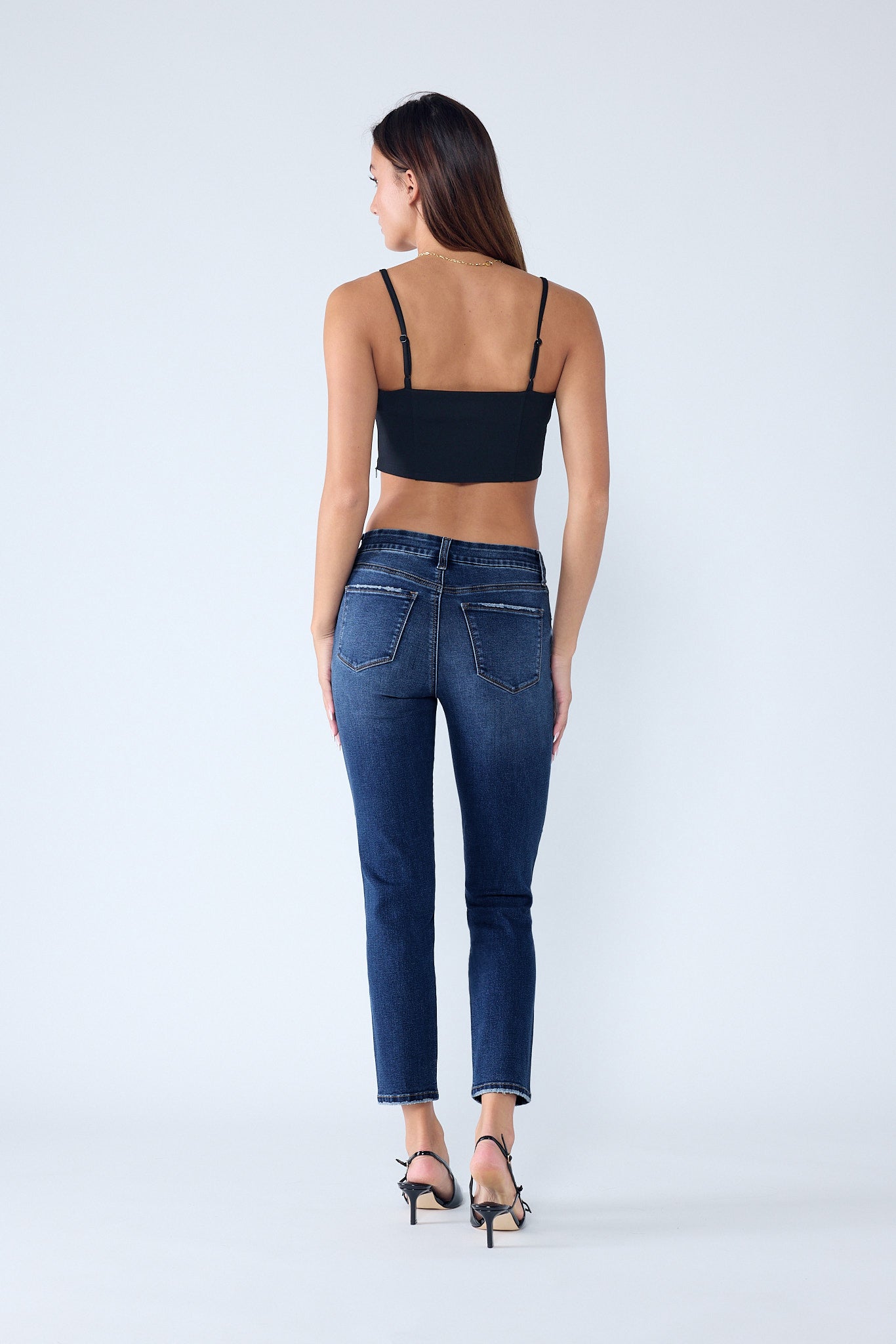 High Rise Stone Wash Classic Skinny Jeans