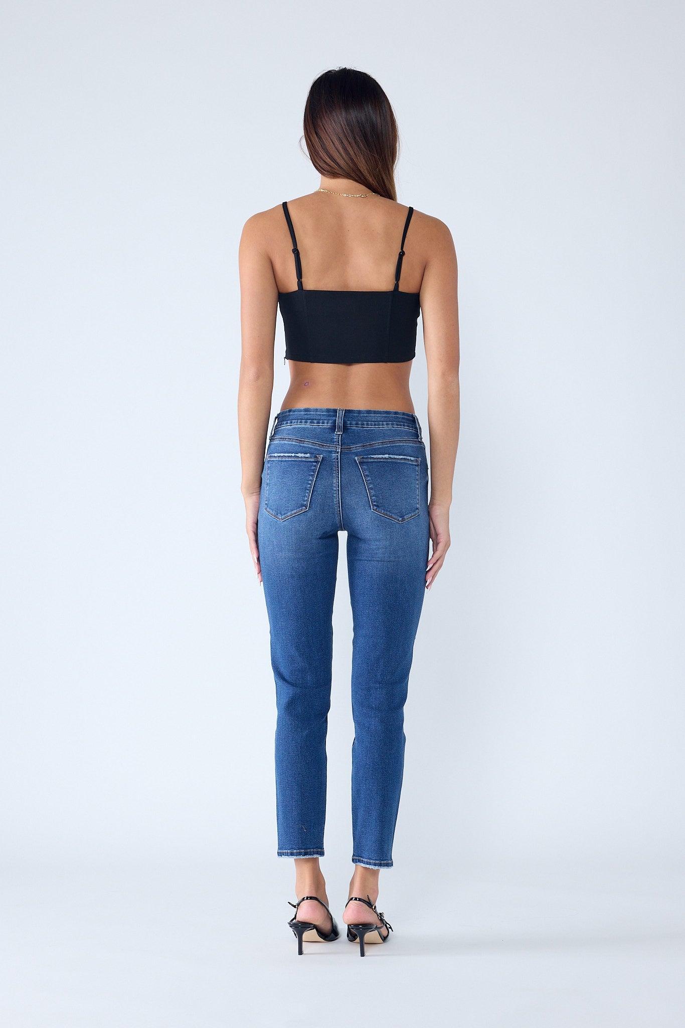 High Rise Stone Wash Classic Skinny Jeans