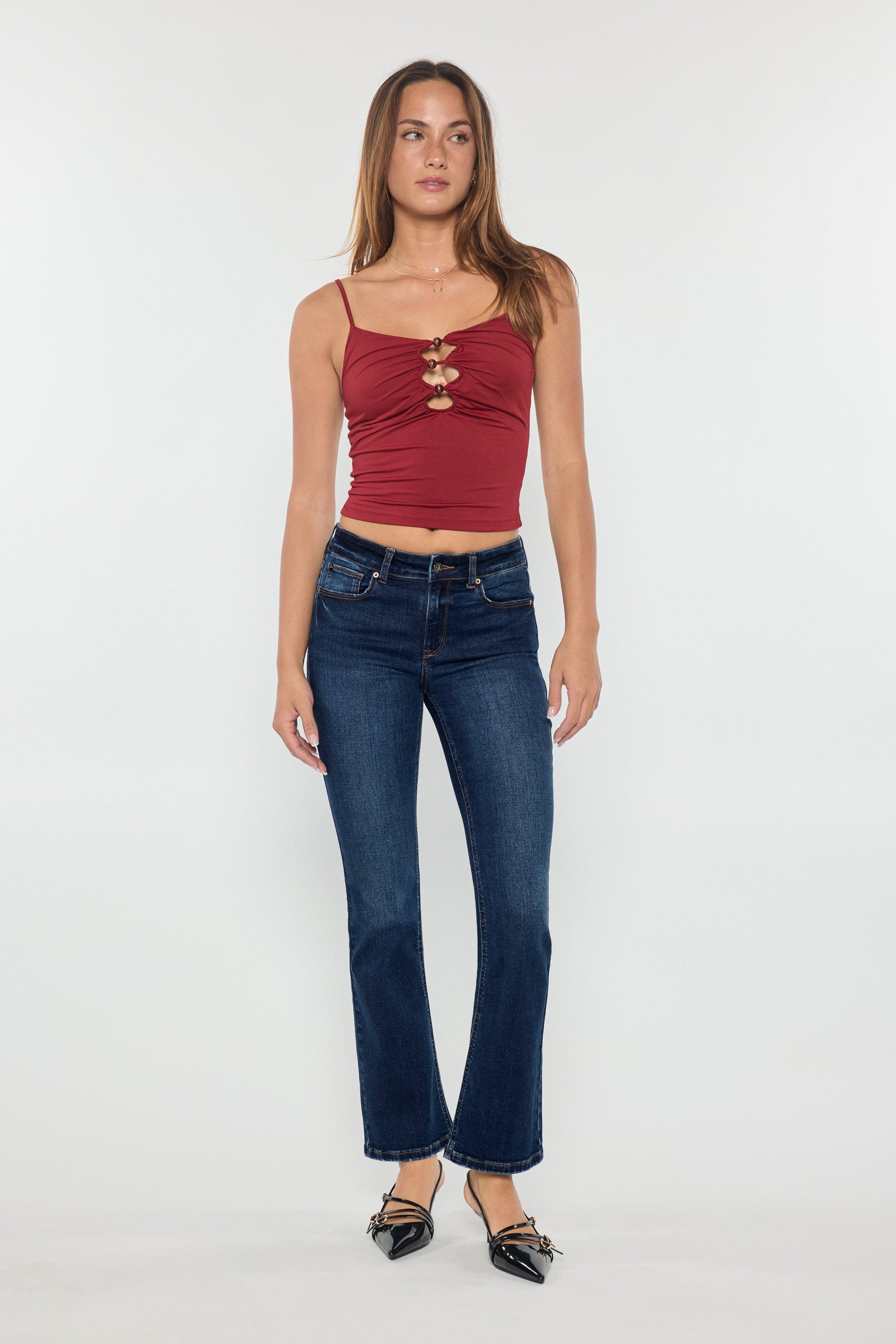 High Rise Slim Bootcut Jeans