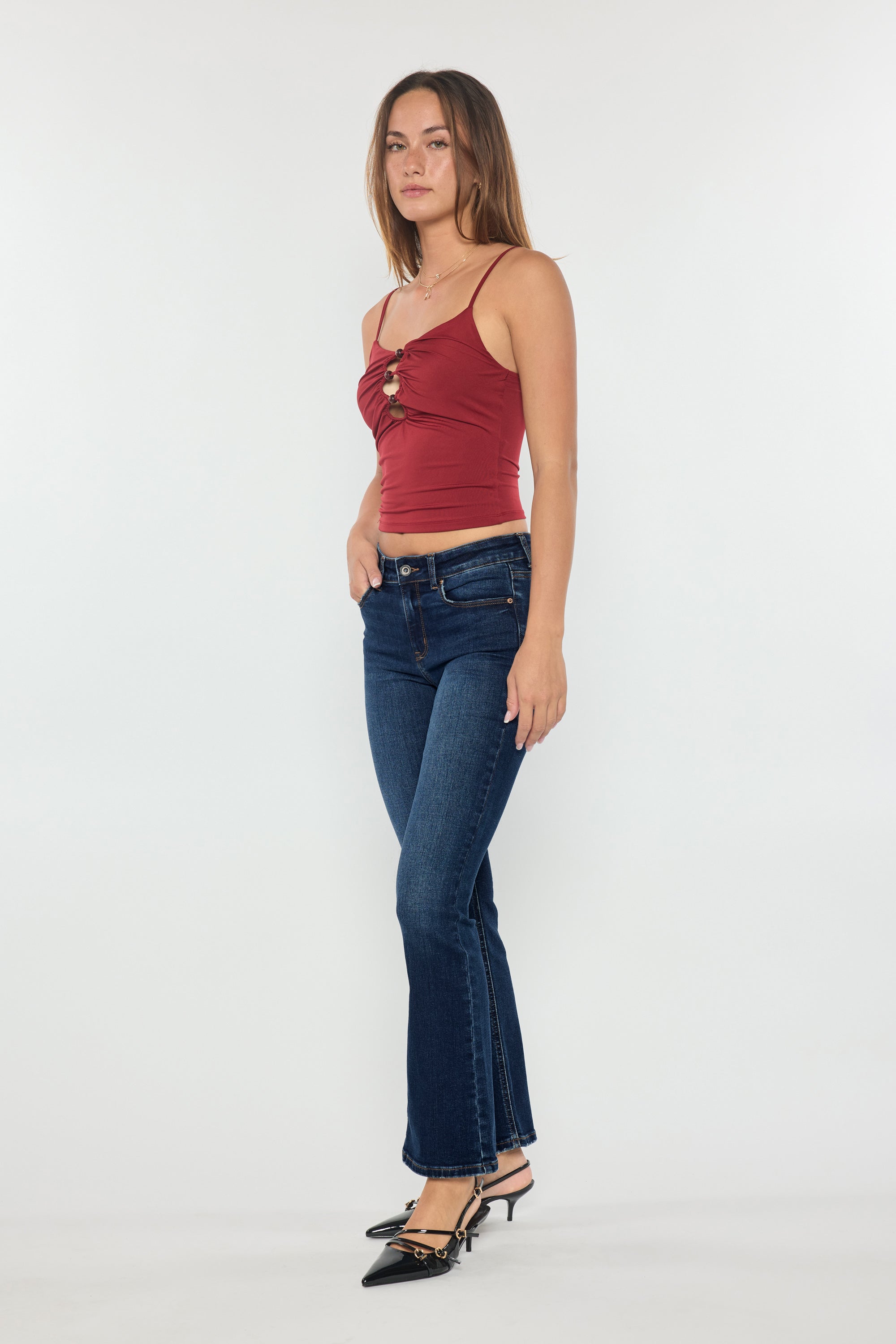 High Rise Slim Bootcut Jeans