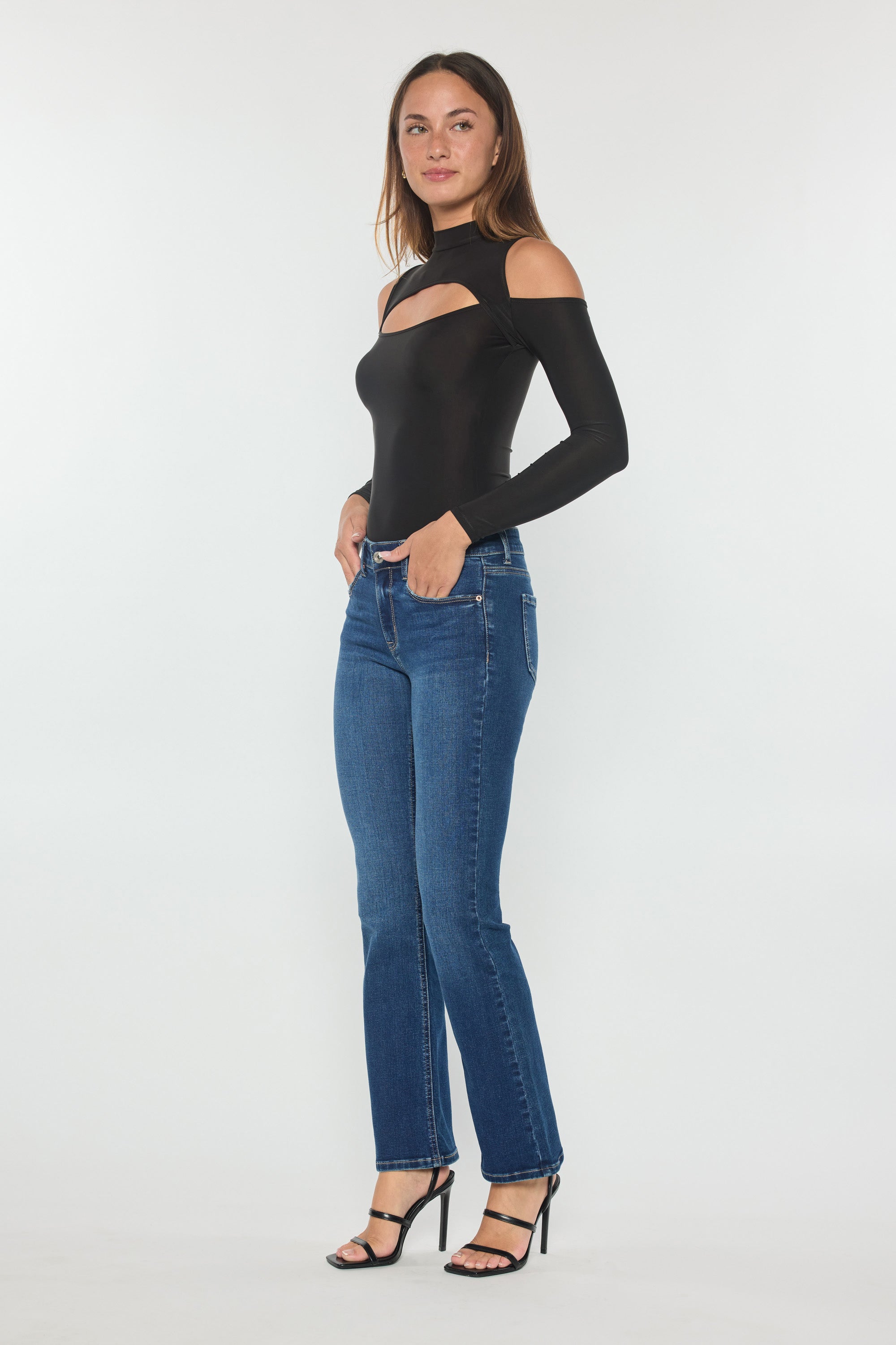 High Rise Slim Bootcut Jeans