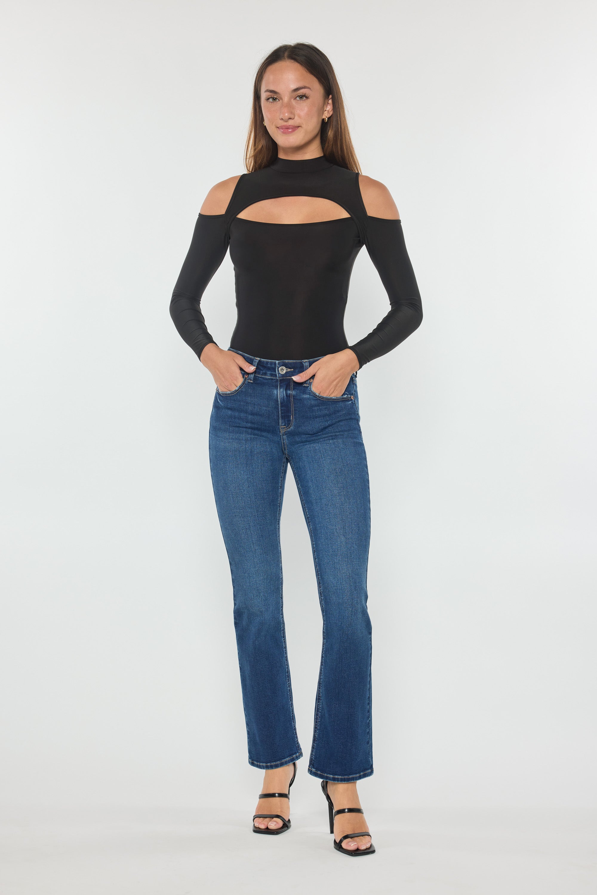 High Rise Slim Bootcut Jeans