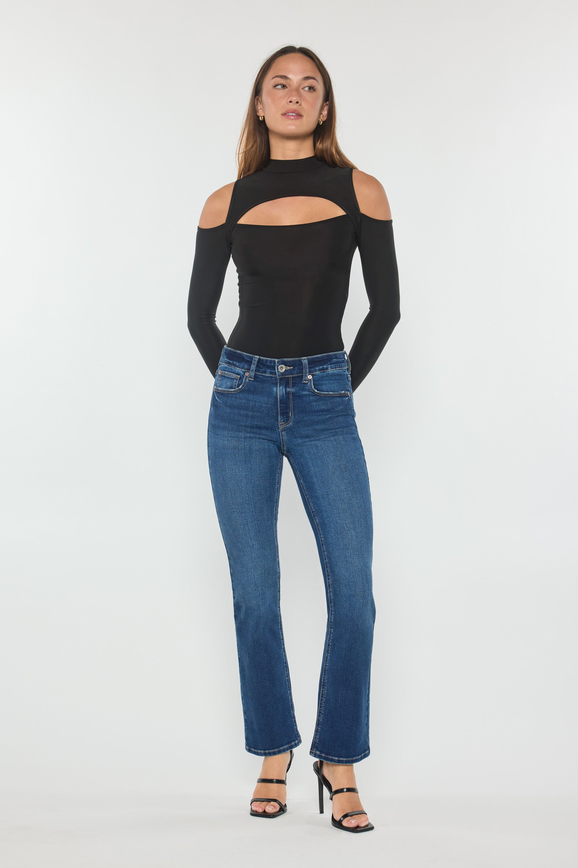 High Rise Slim Bootcut Jeans