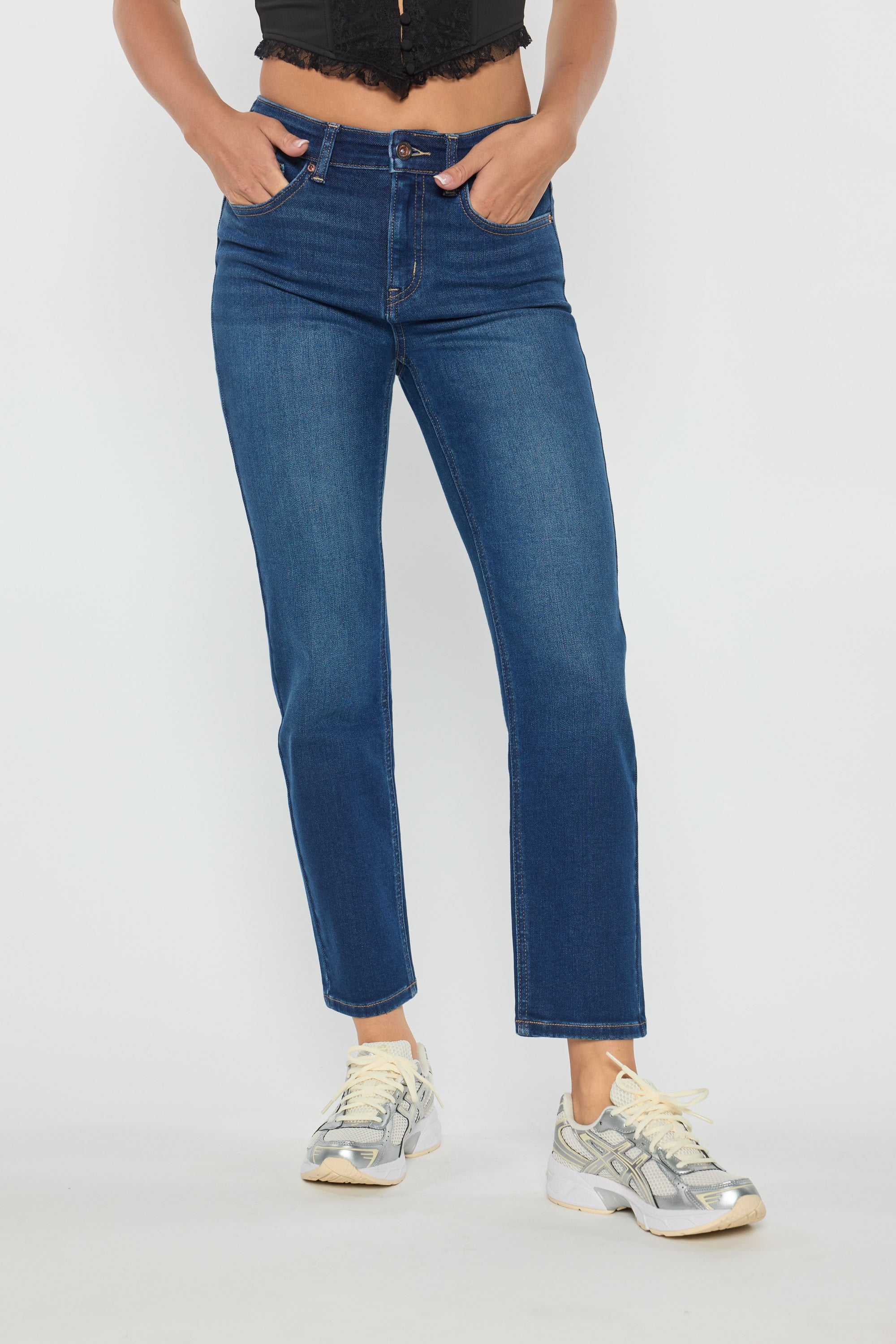 High Rise Straight Jeans