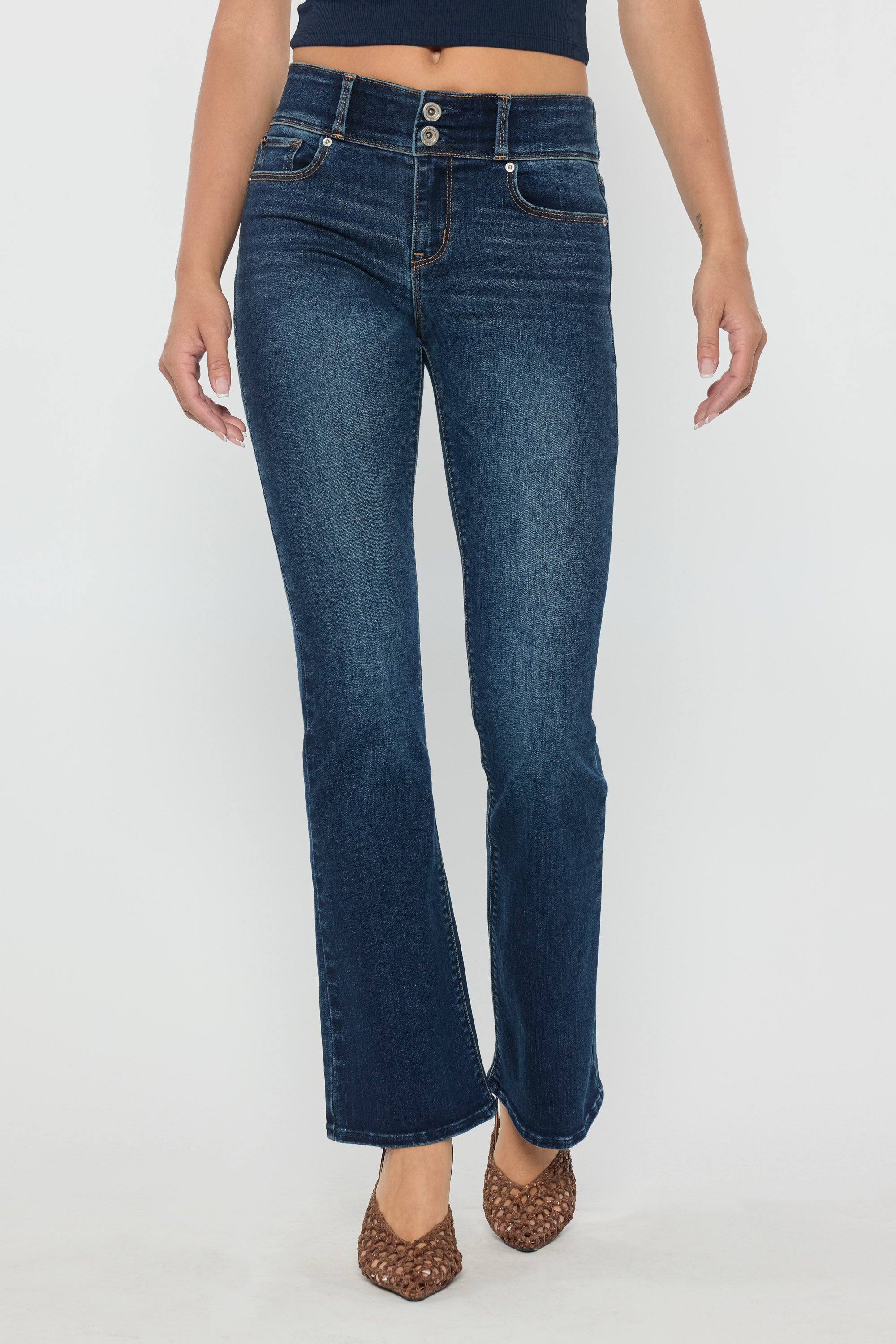 High Rise Two Button Bootcut