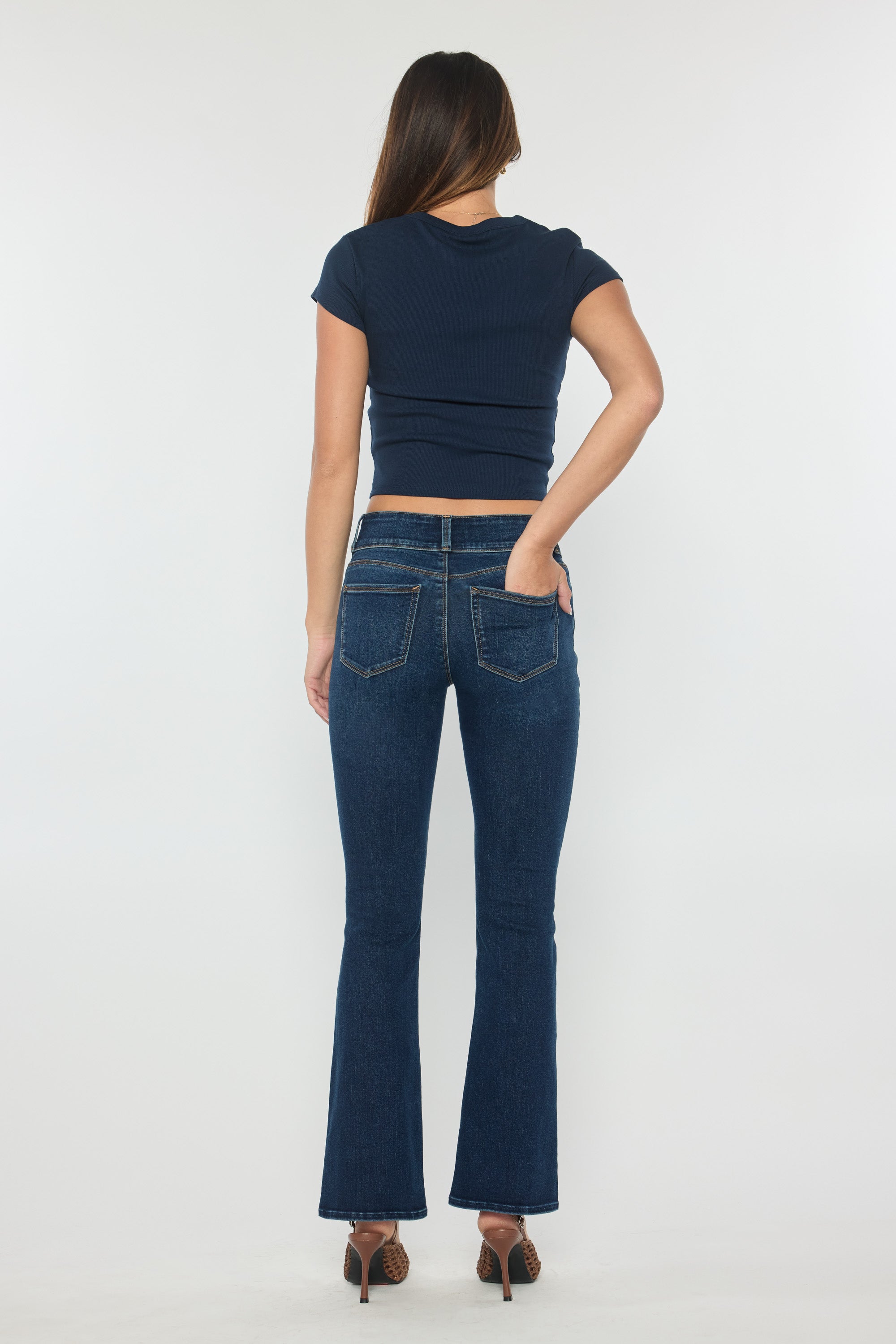 High Rise Two Button Bootcut