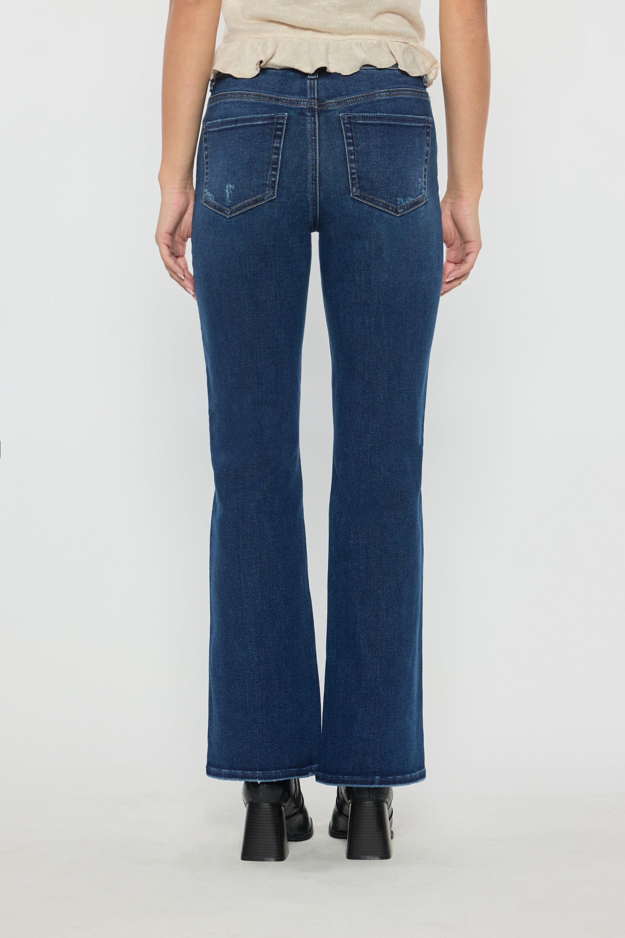 Puntada de 2 tonos con canesú trasero dividido Tobillo ajustado