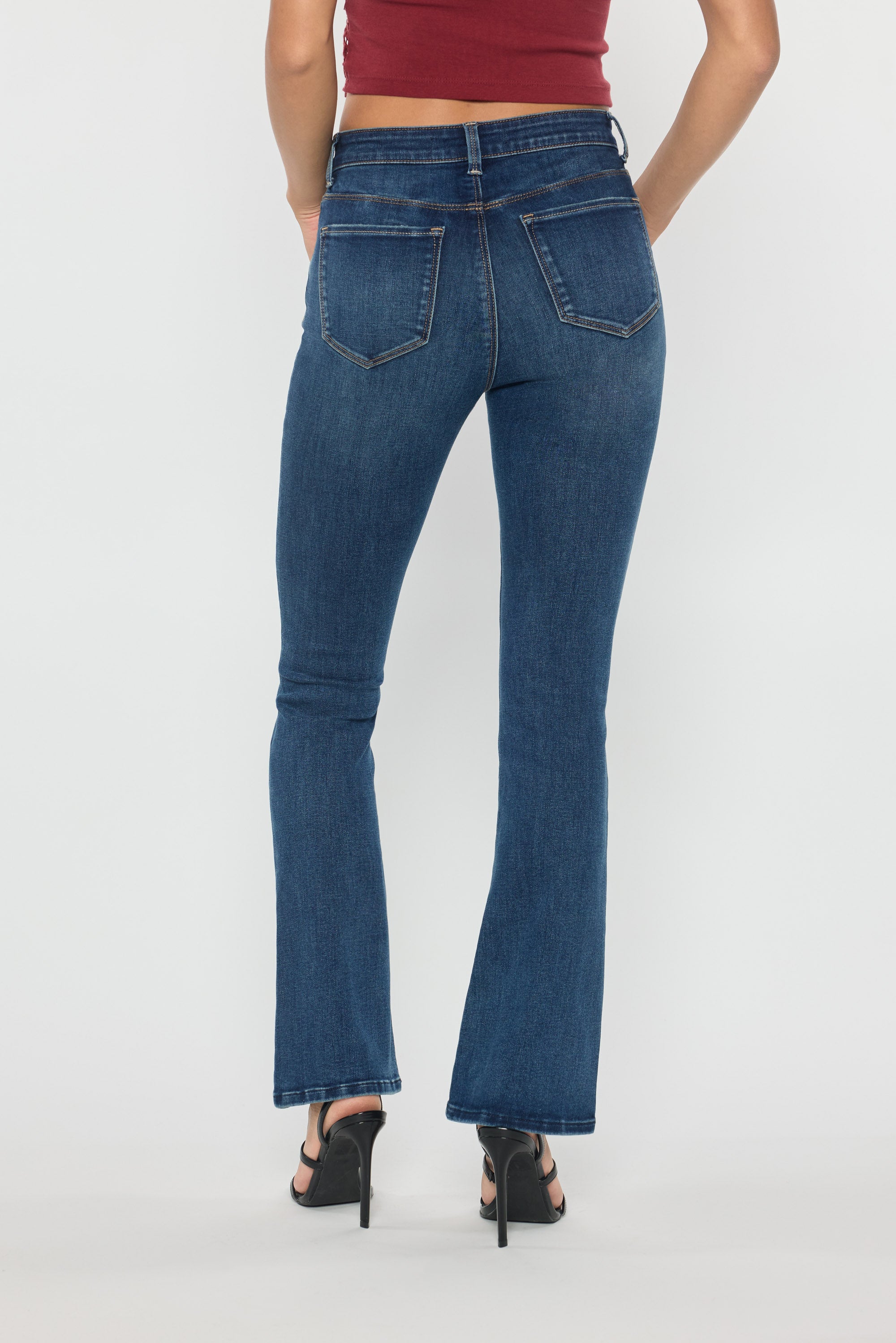 Puntada de 2 tonos con canesú trasero dividido Tobillo ajustado