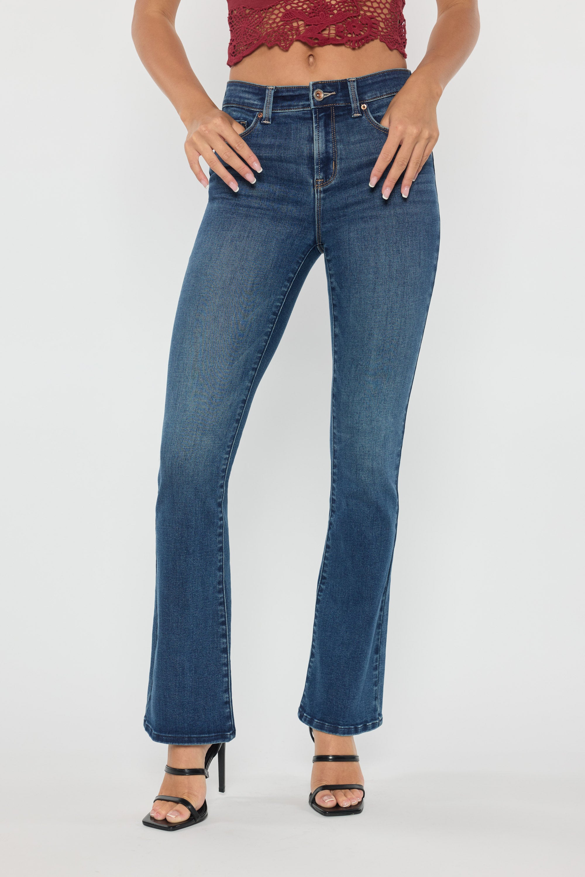 Puntada de 2 tonos con canesú trasero dividido Tobillo ajustado