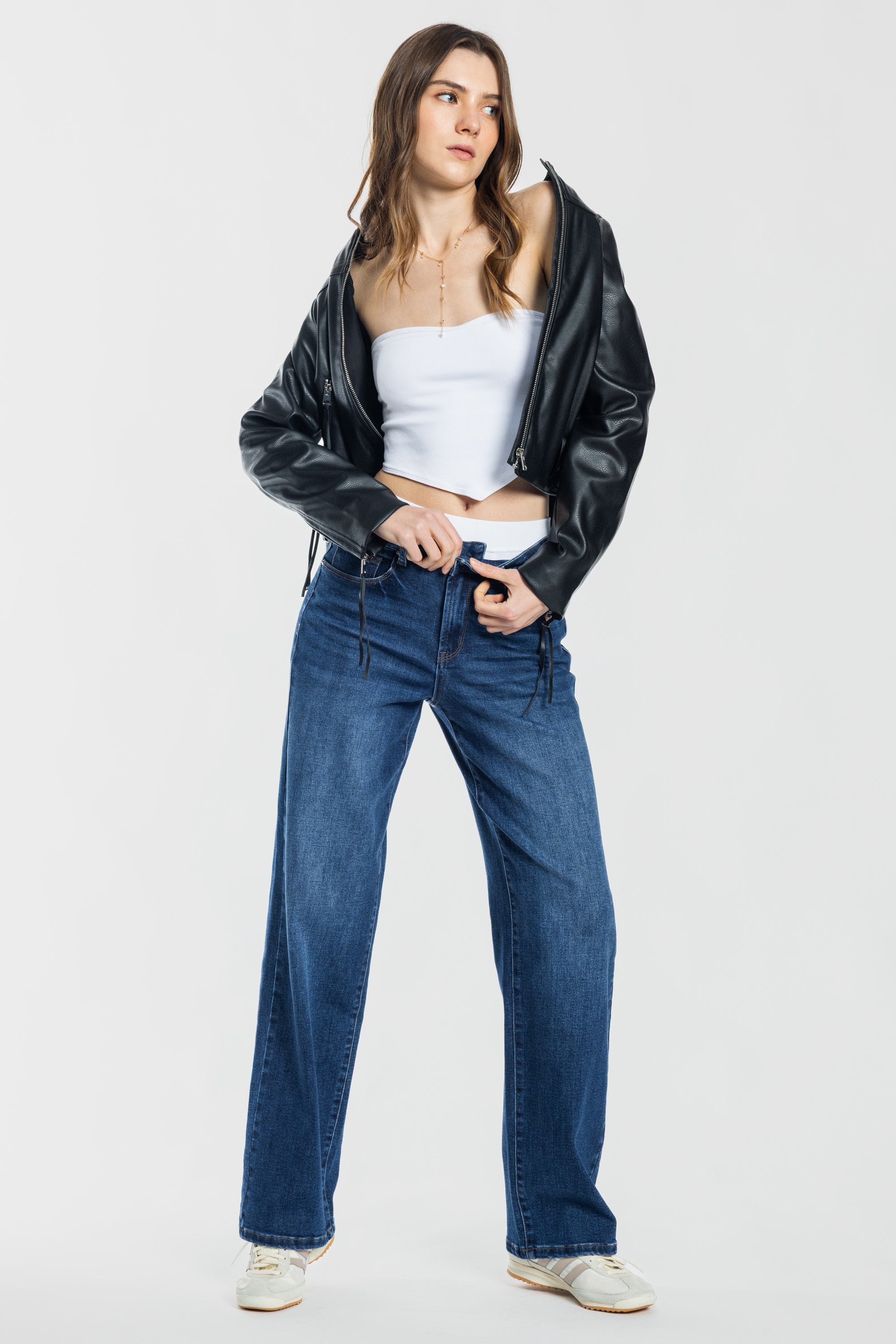 Mid Waist Loose Straight