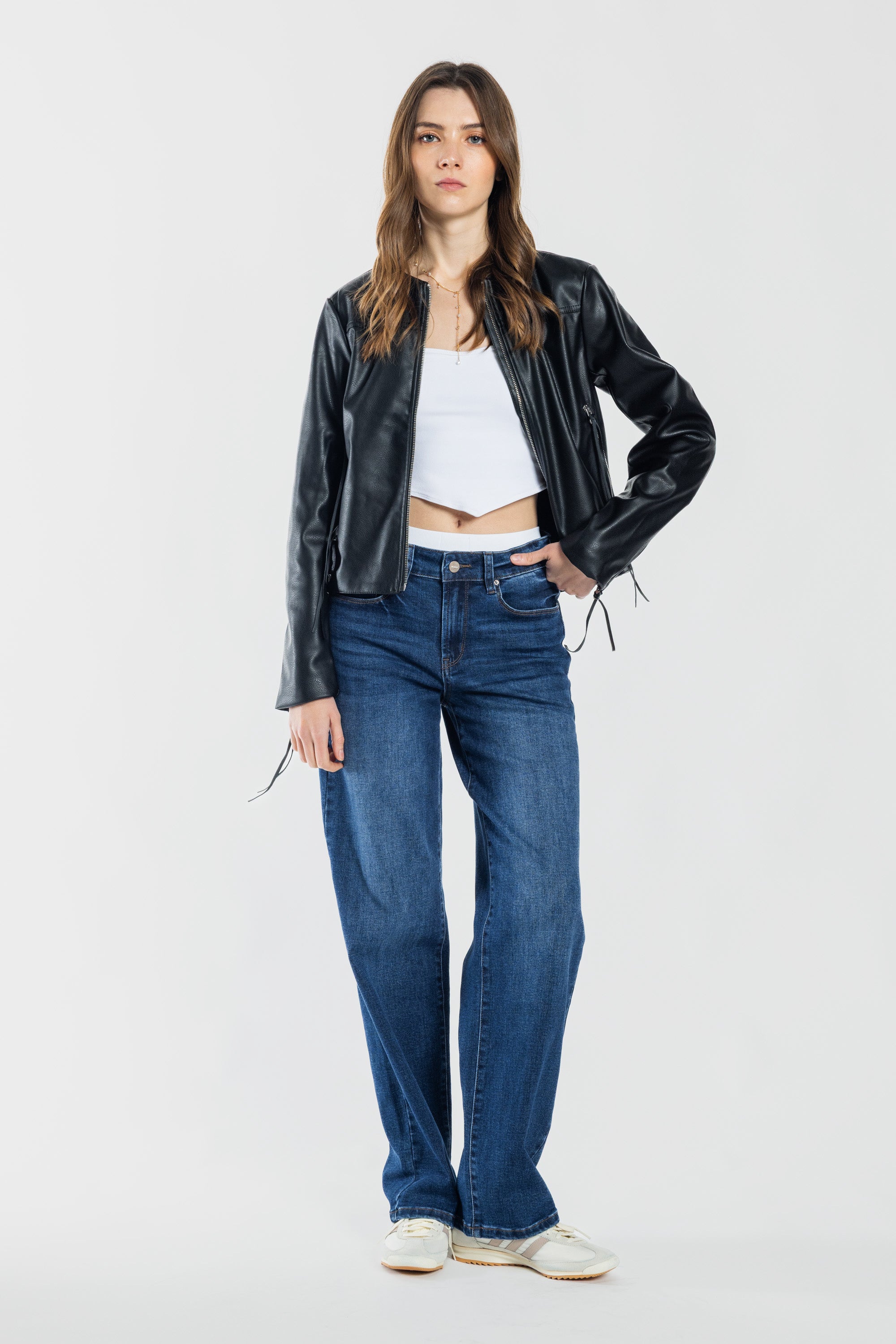 Mid Waist Loose Straight