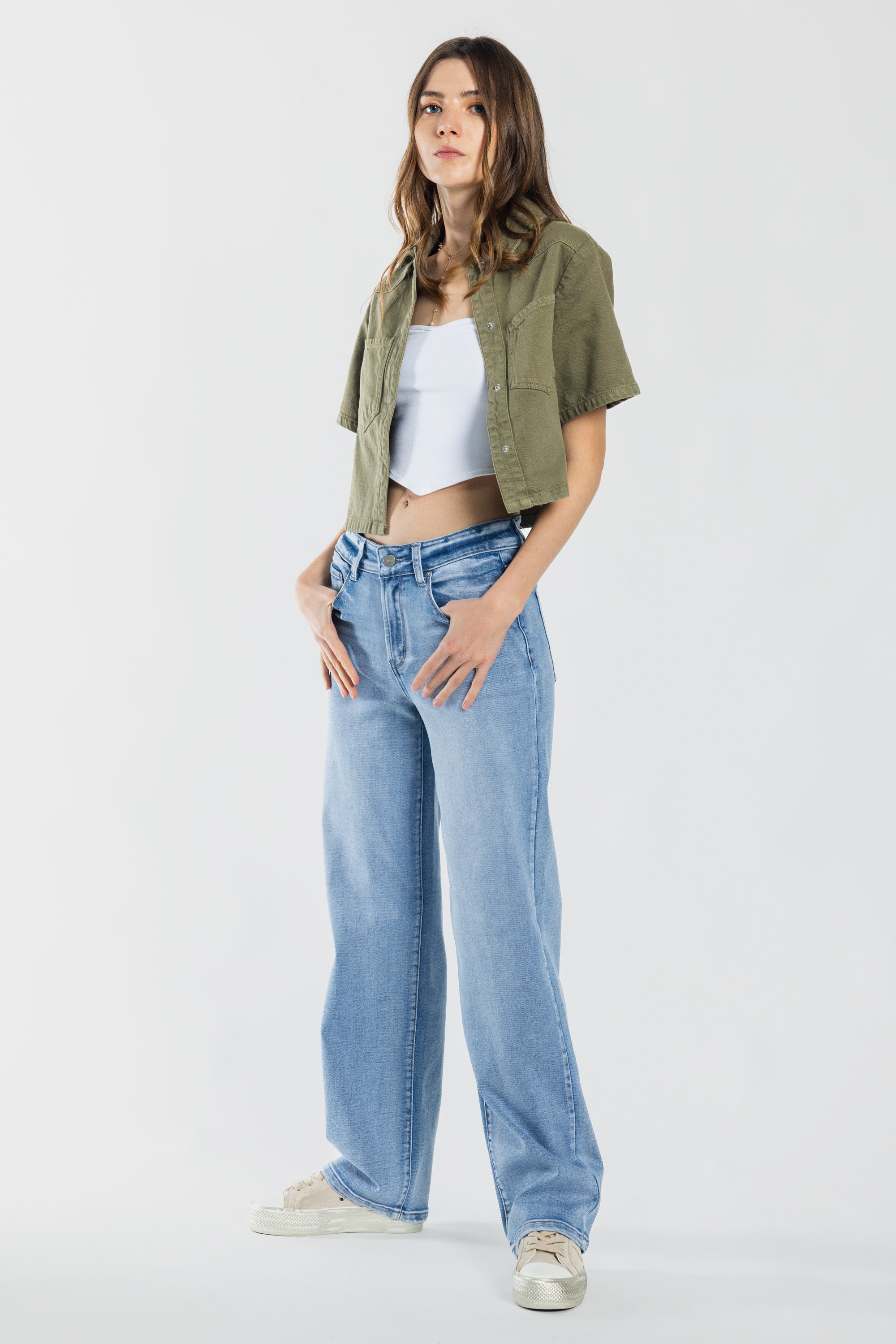 Mid Waist Loose Straight