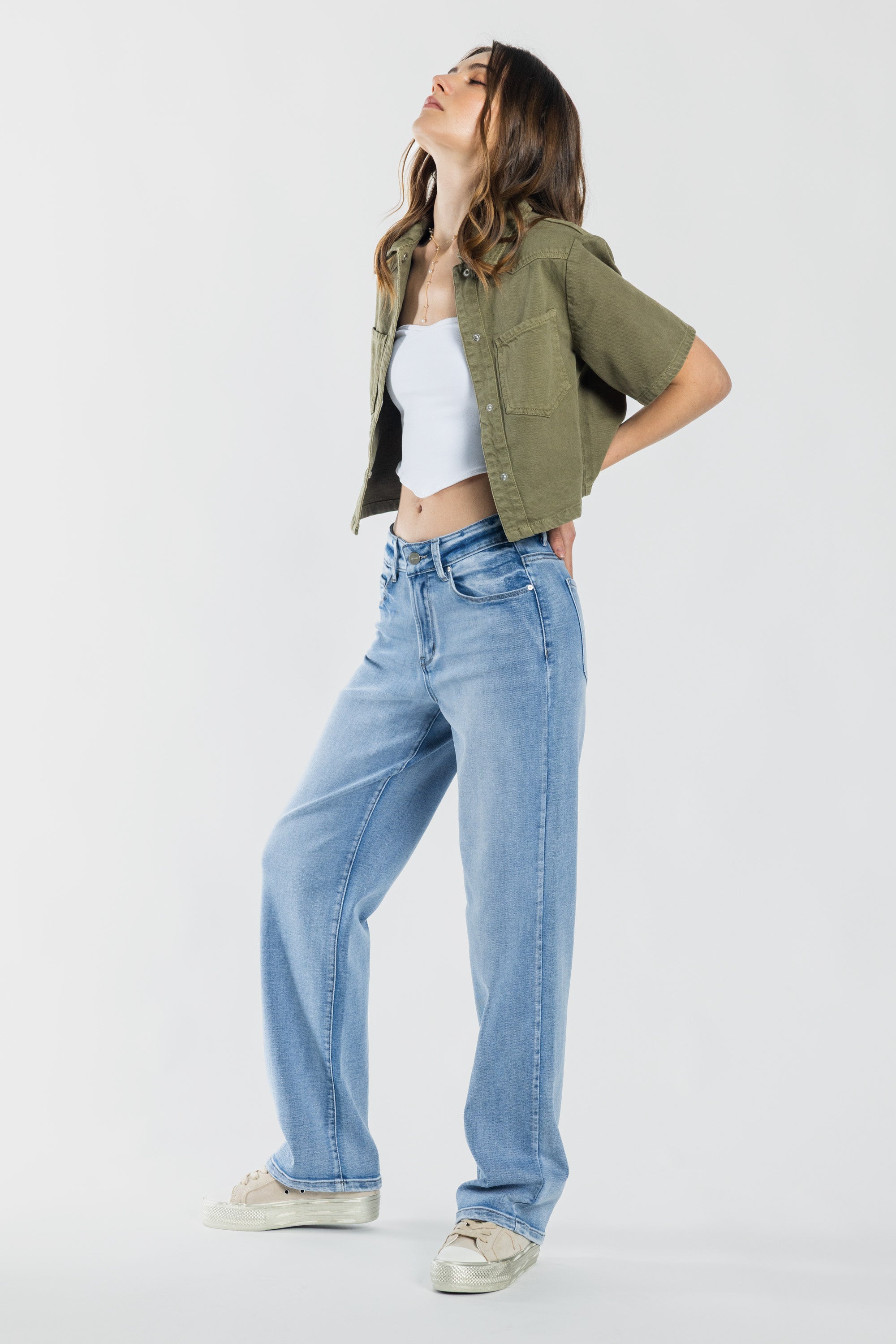 Mid Waist Loose Straight