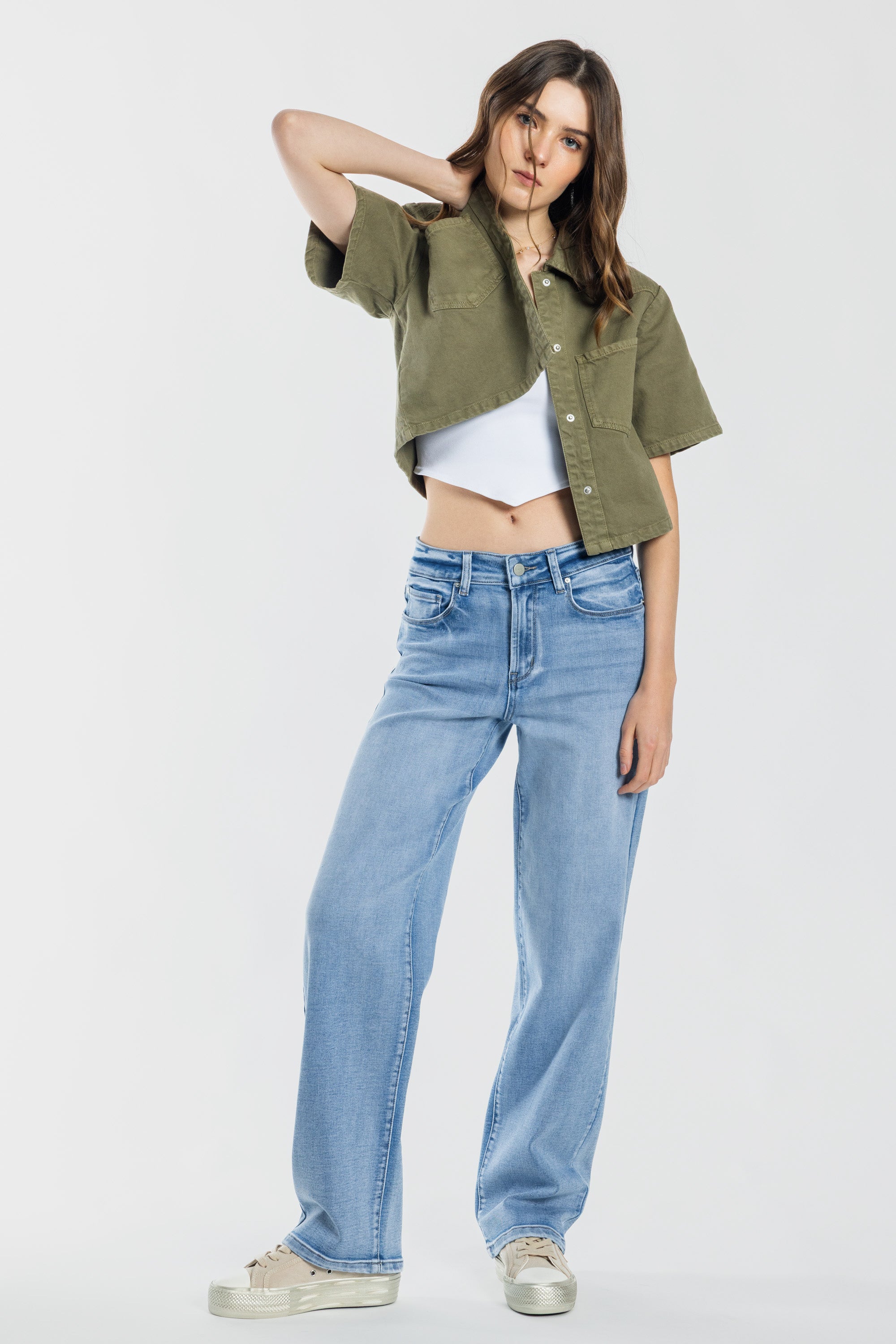 Mid Waist Loose Straight