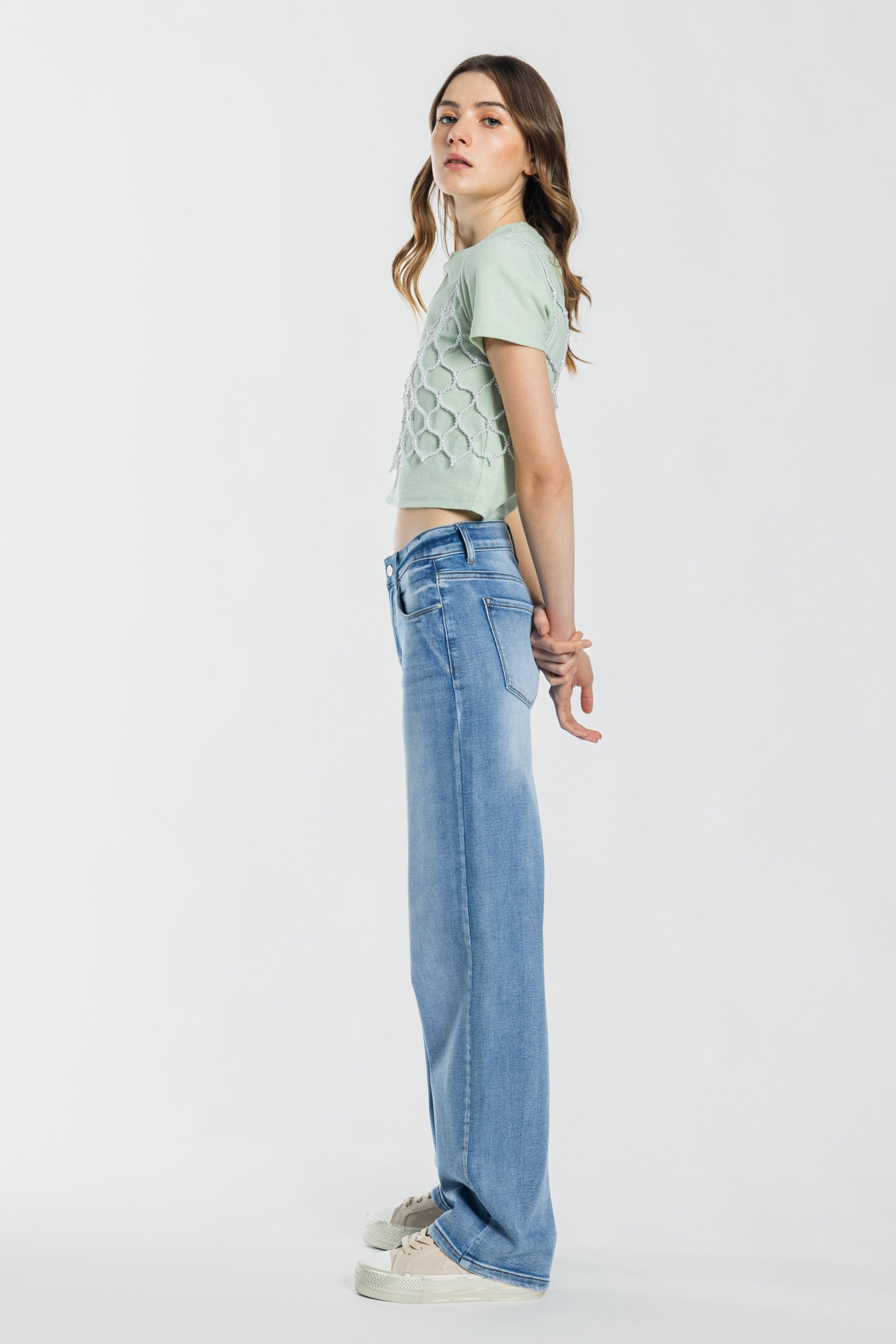 Mid Waist Loose Straight