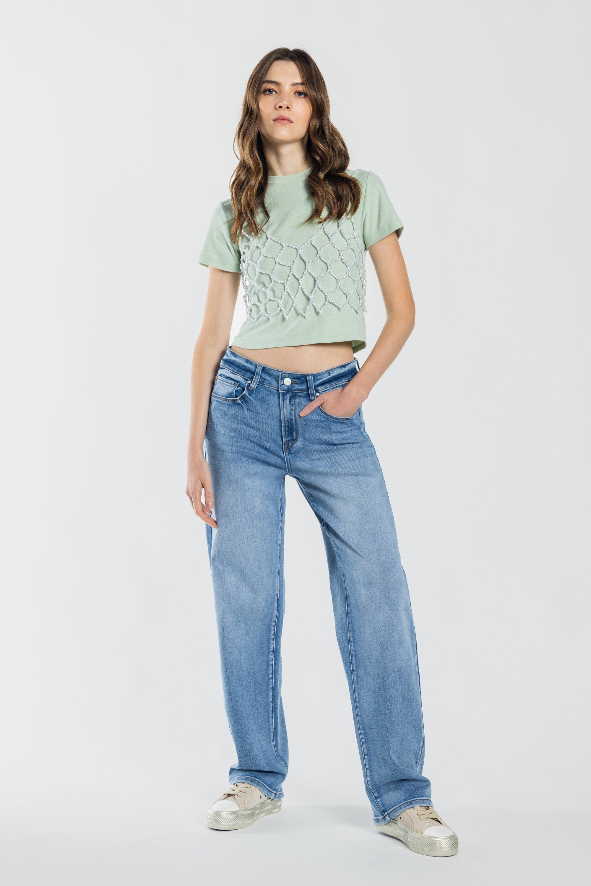 Mid Waist Loose Straight