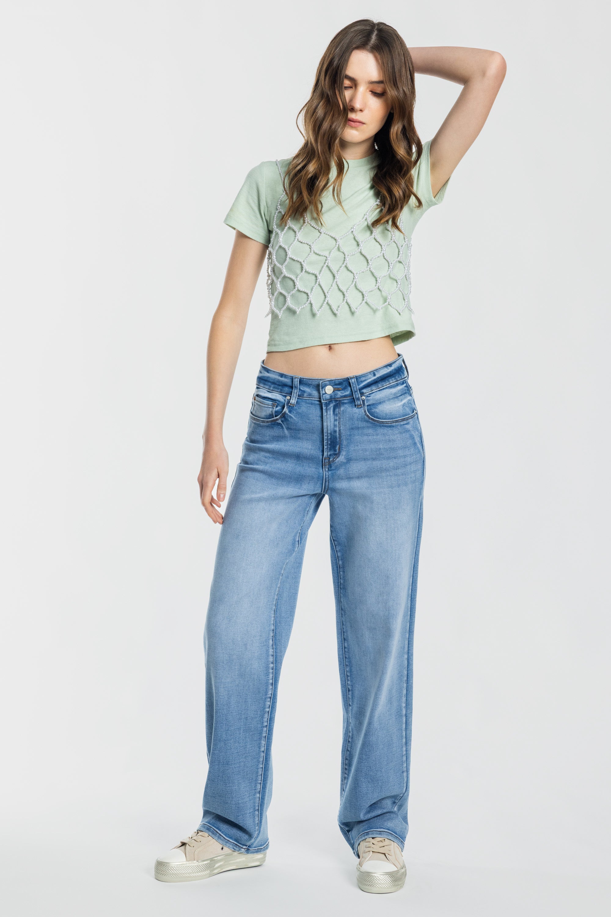 Mid Waist Loose Straight