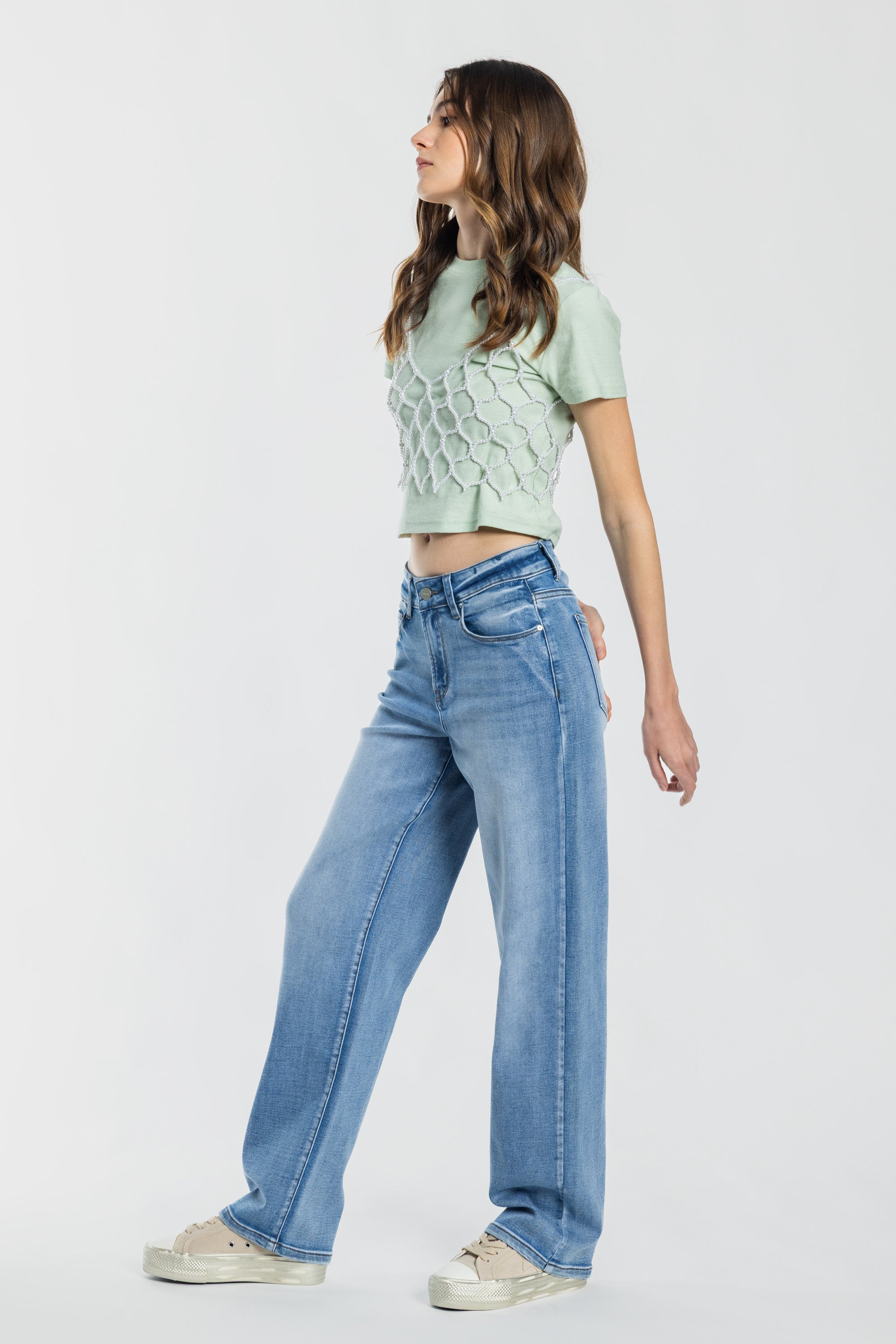 Mid Waist Loose Straight