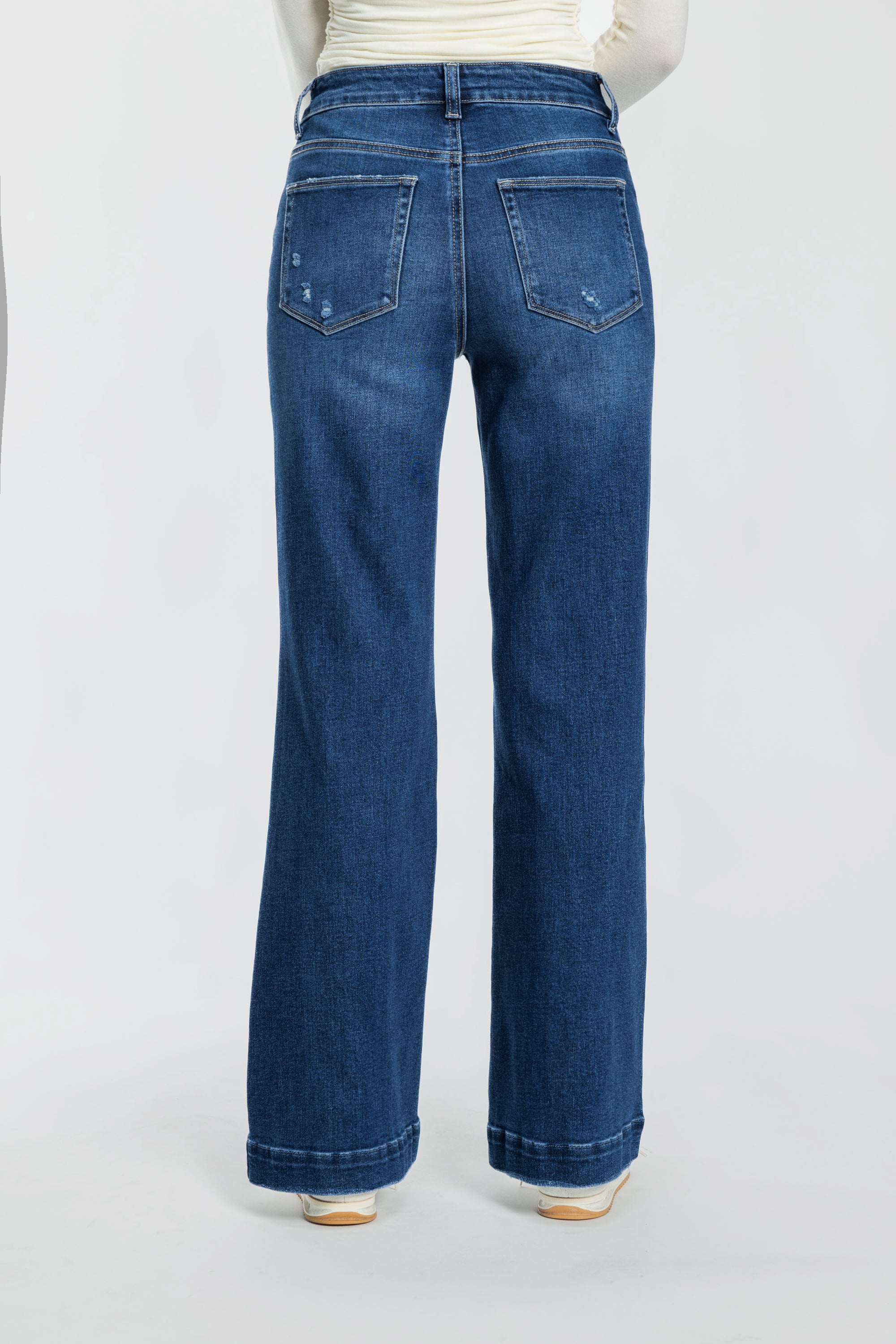 Puntada de 2 tonos con canesú trasero dividido Tobillo ajustado