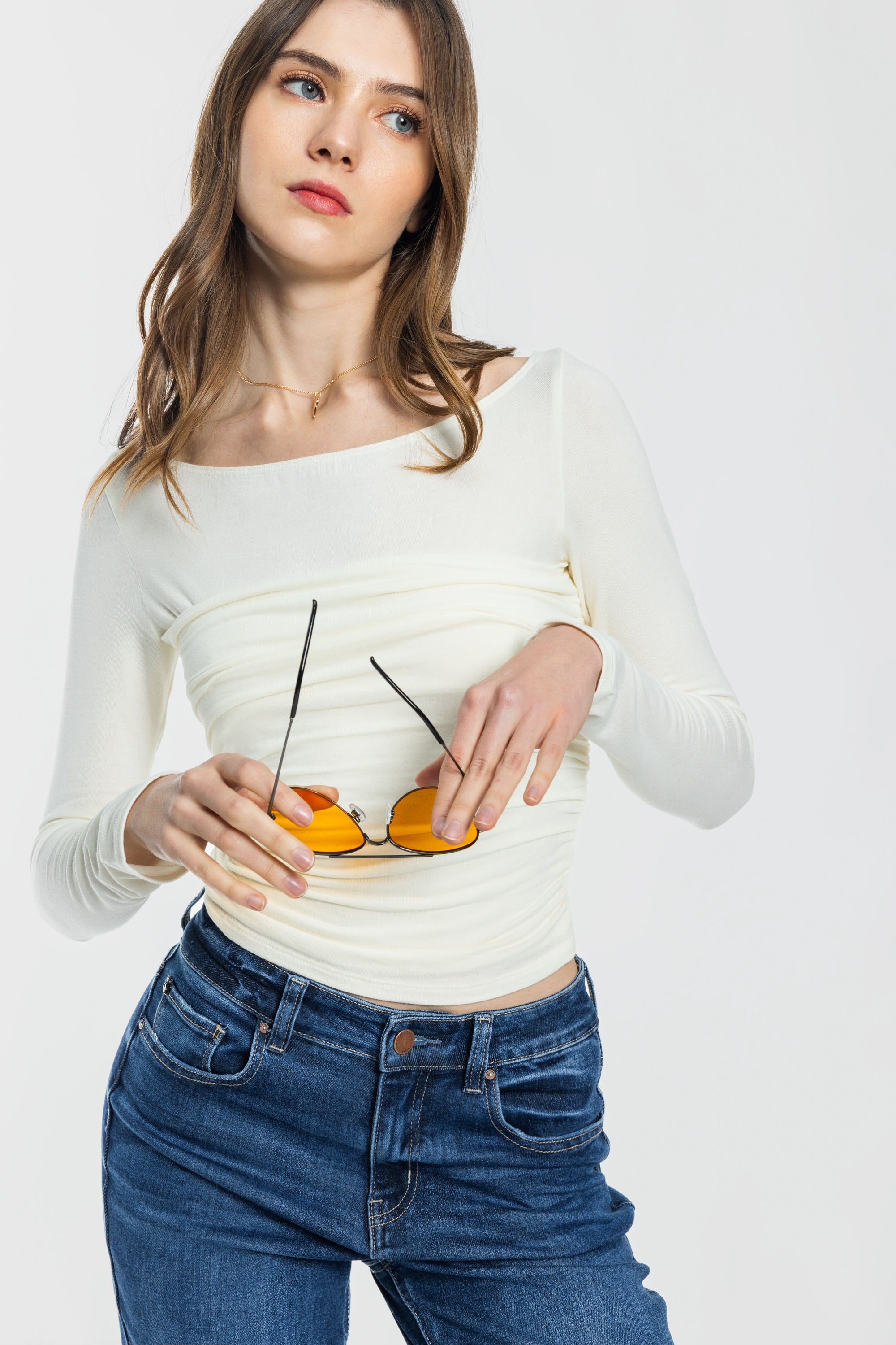 Puntada de 2 tonos con canesú trasero dividido Tobillo ajustado