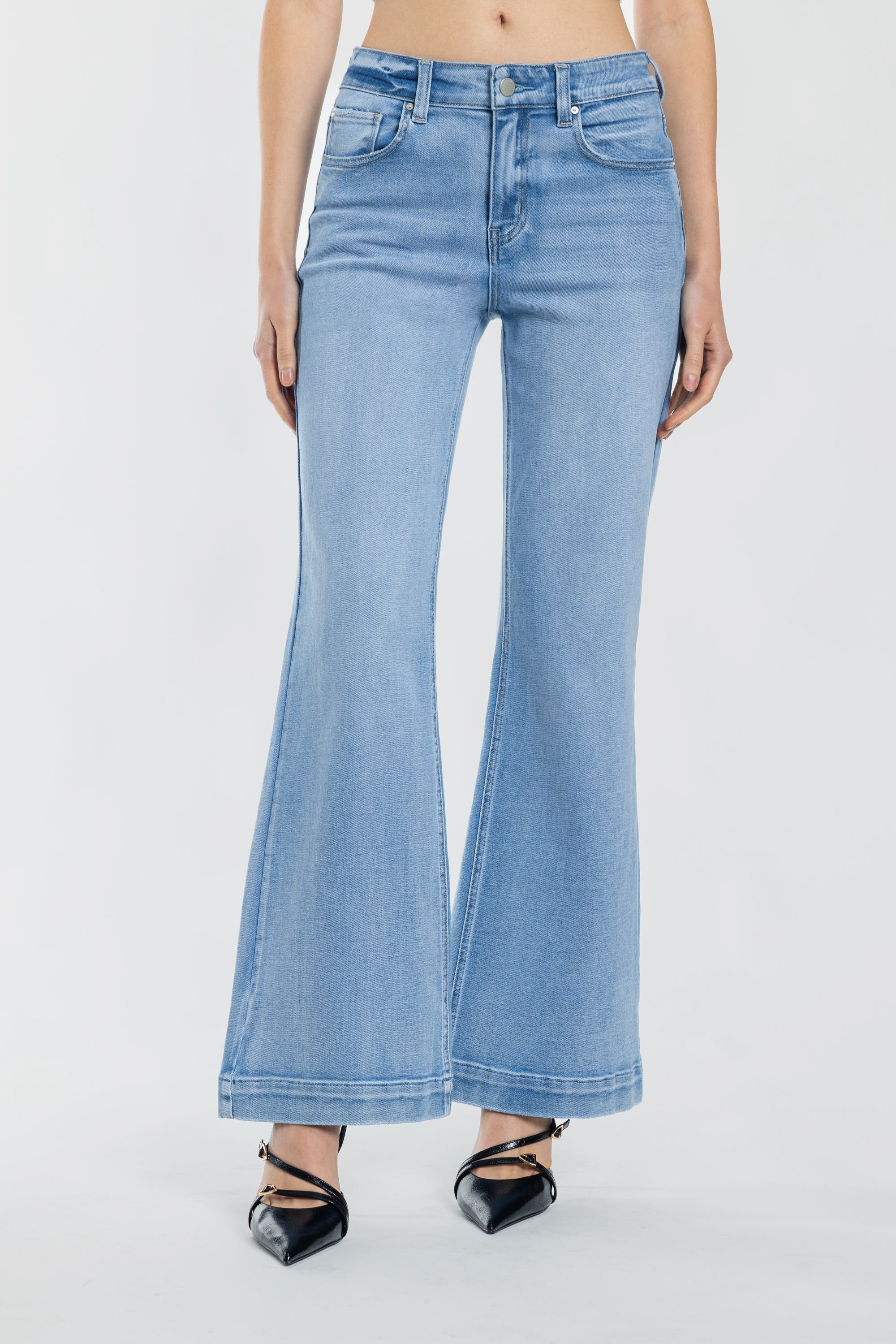 Puntada de 2 tonos con canesú trasero dividido Tobillo ajustado