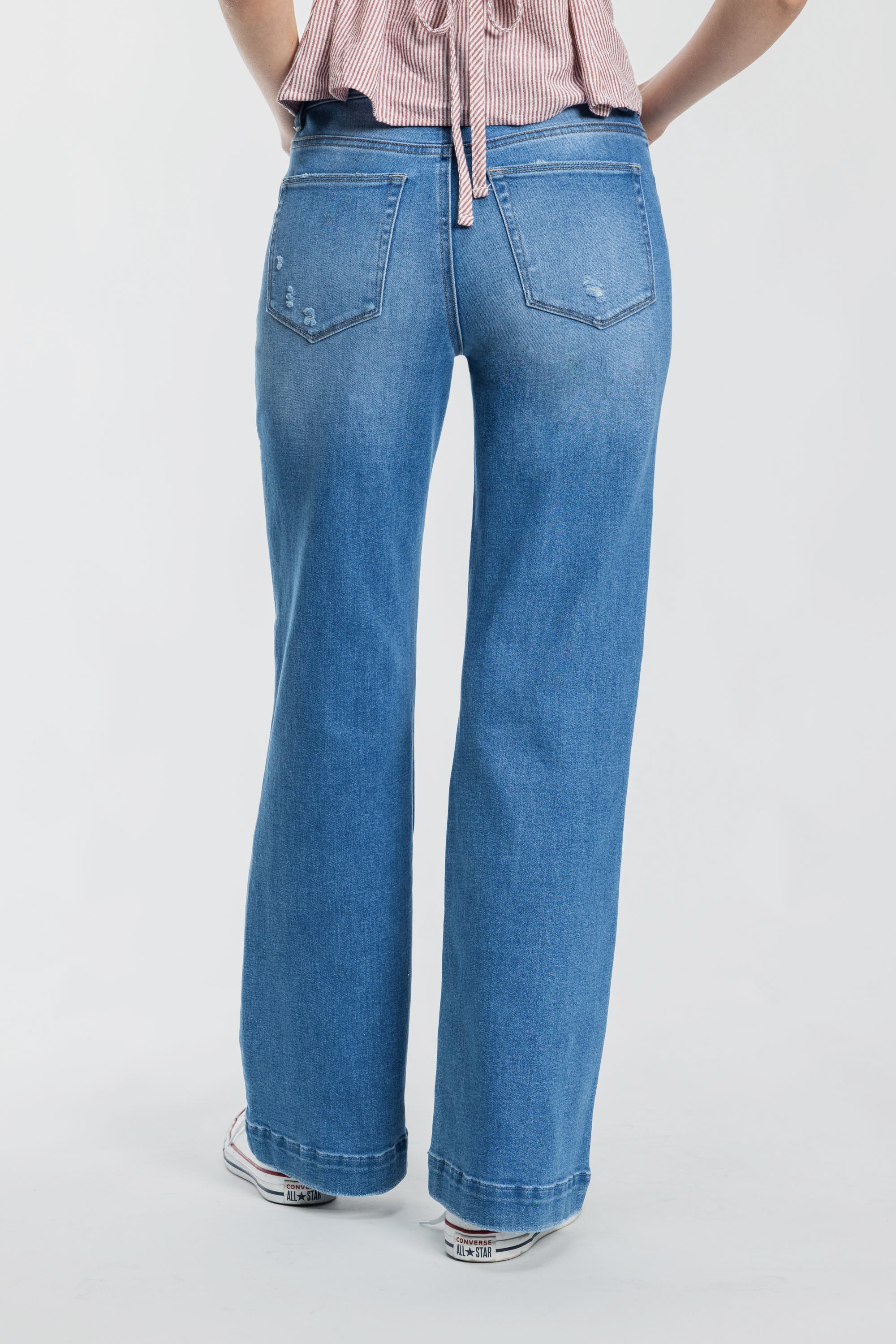 Puntada de 2 tonos con canesú trasero dividido Tobillo ajustado