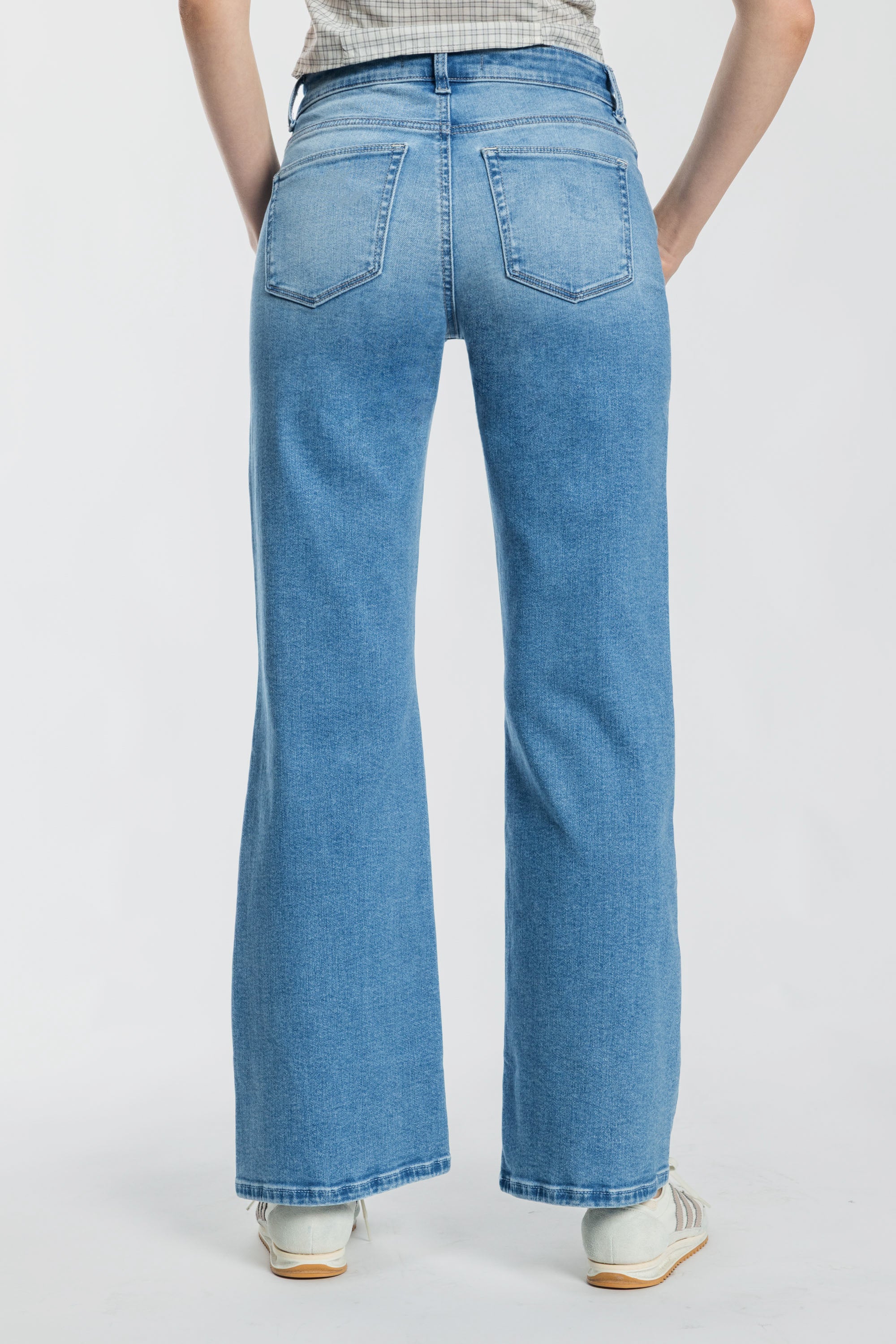 High Rise Destructed Wide Leg