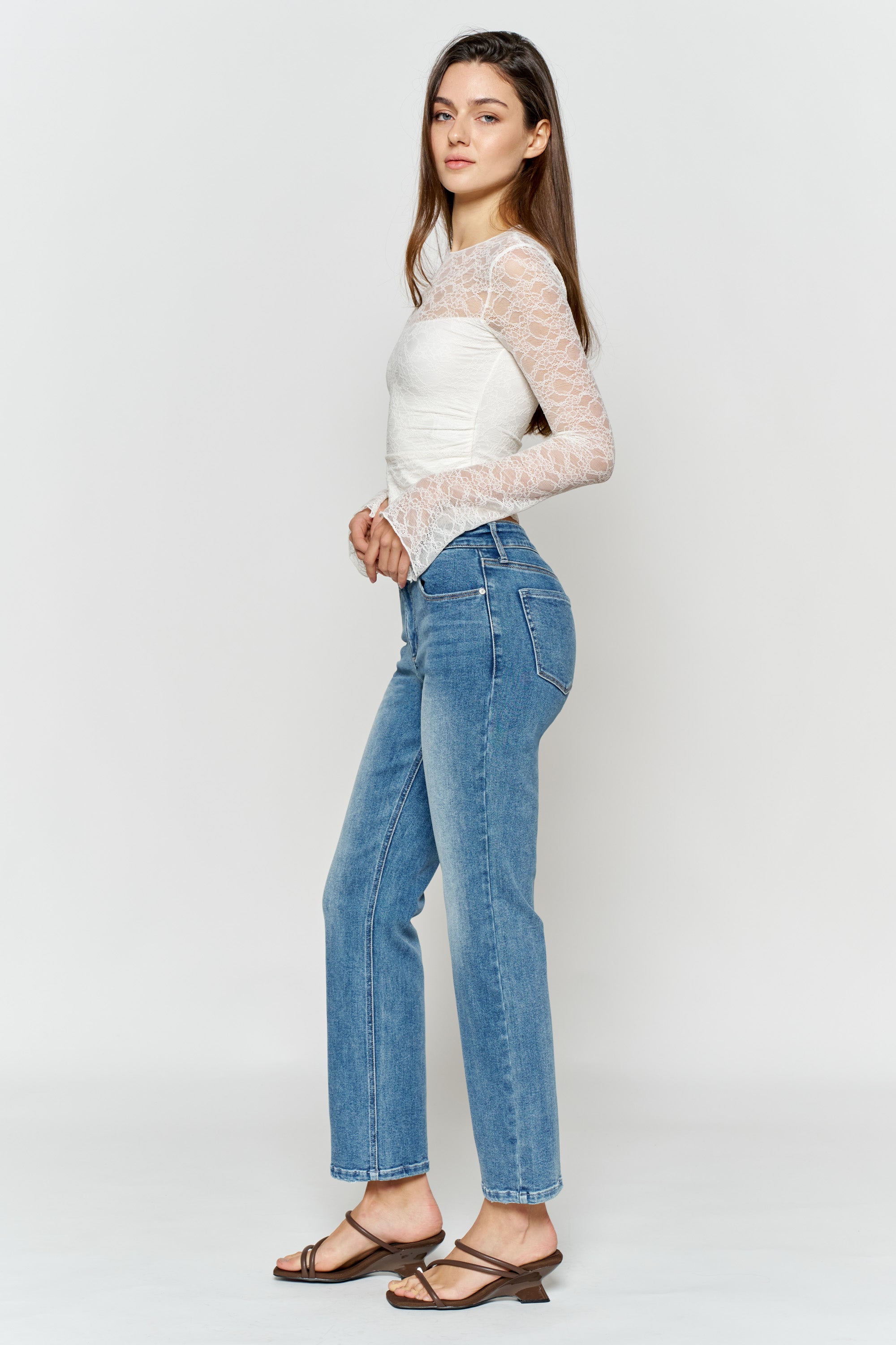 High Rise Straight Jeans