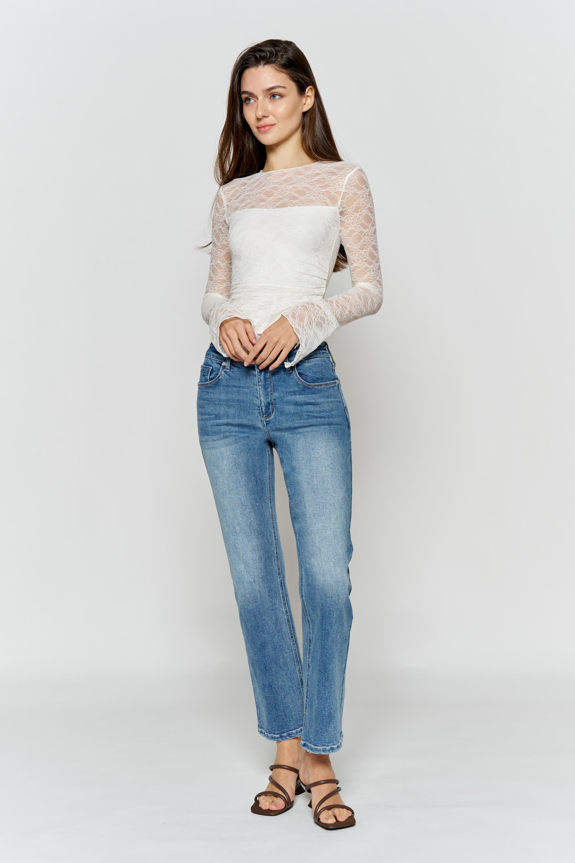 High Rise Straight Jeans