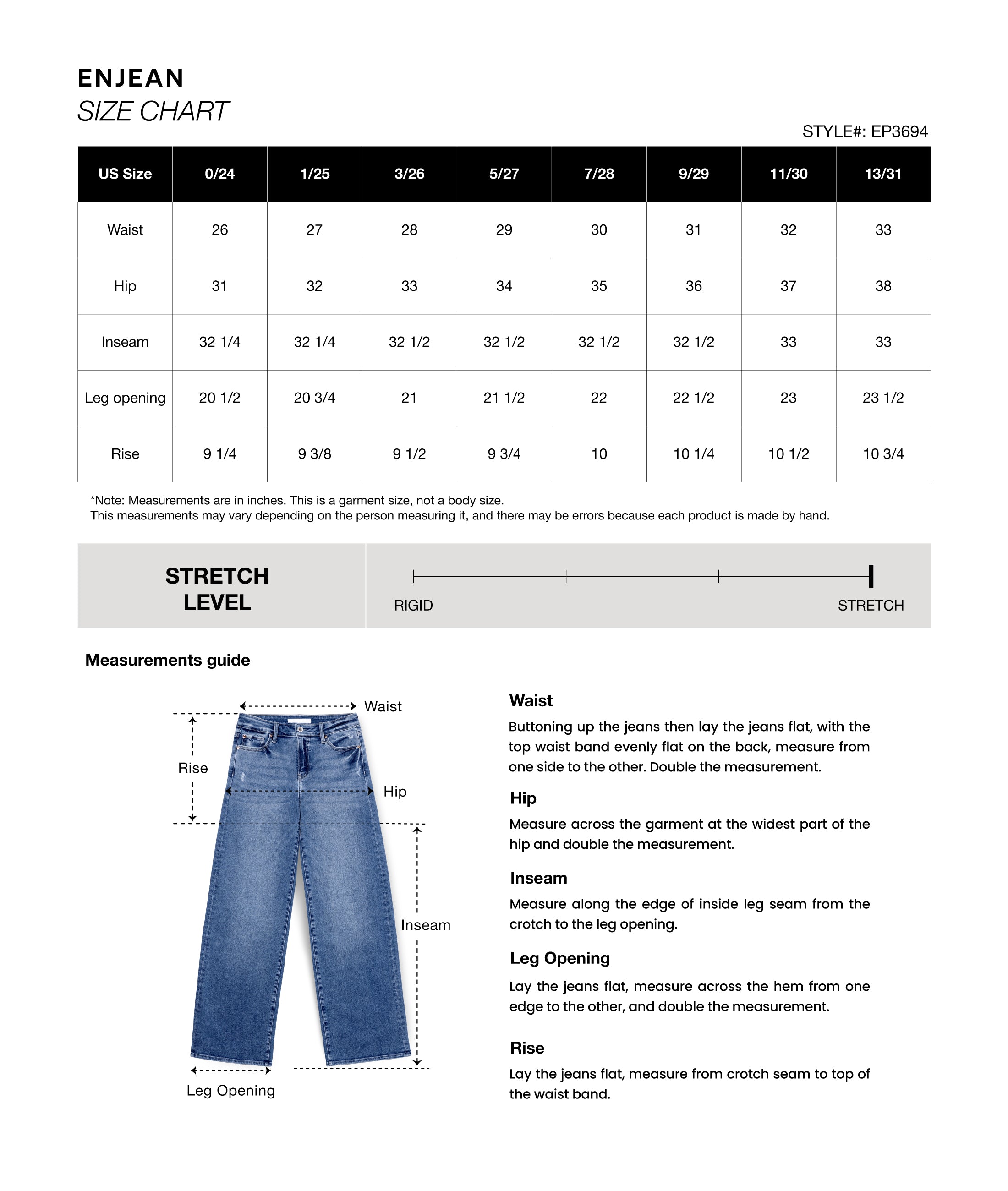 High Rise Seamed Front Wide