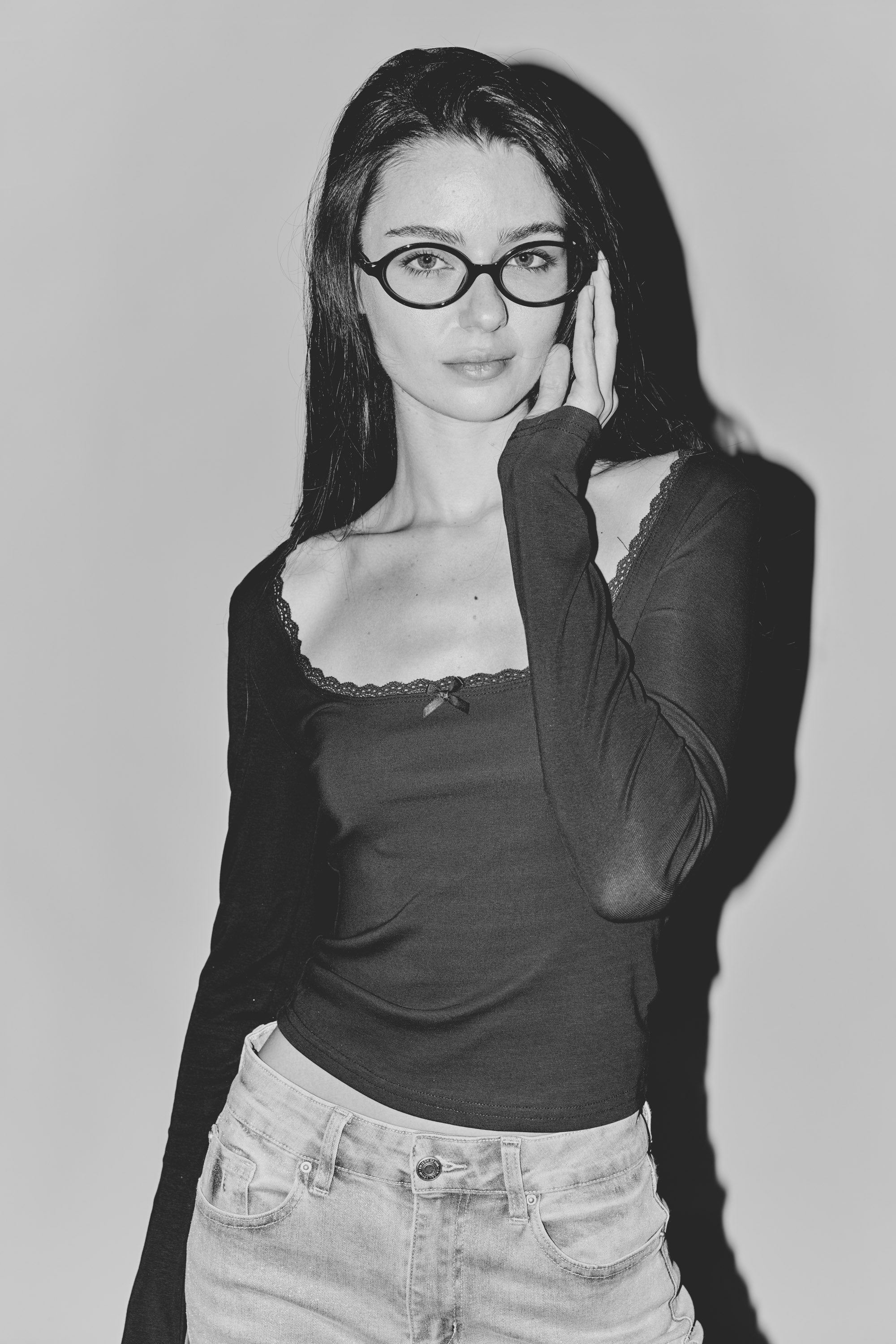 High Rise Wide with Silver Glitter Effect LIGHT