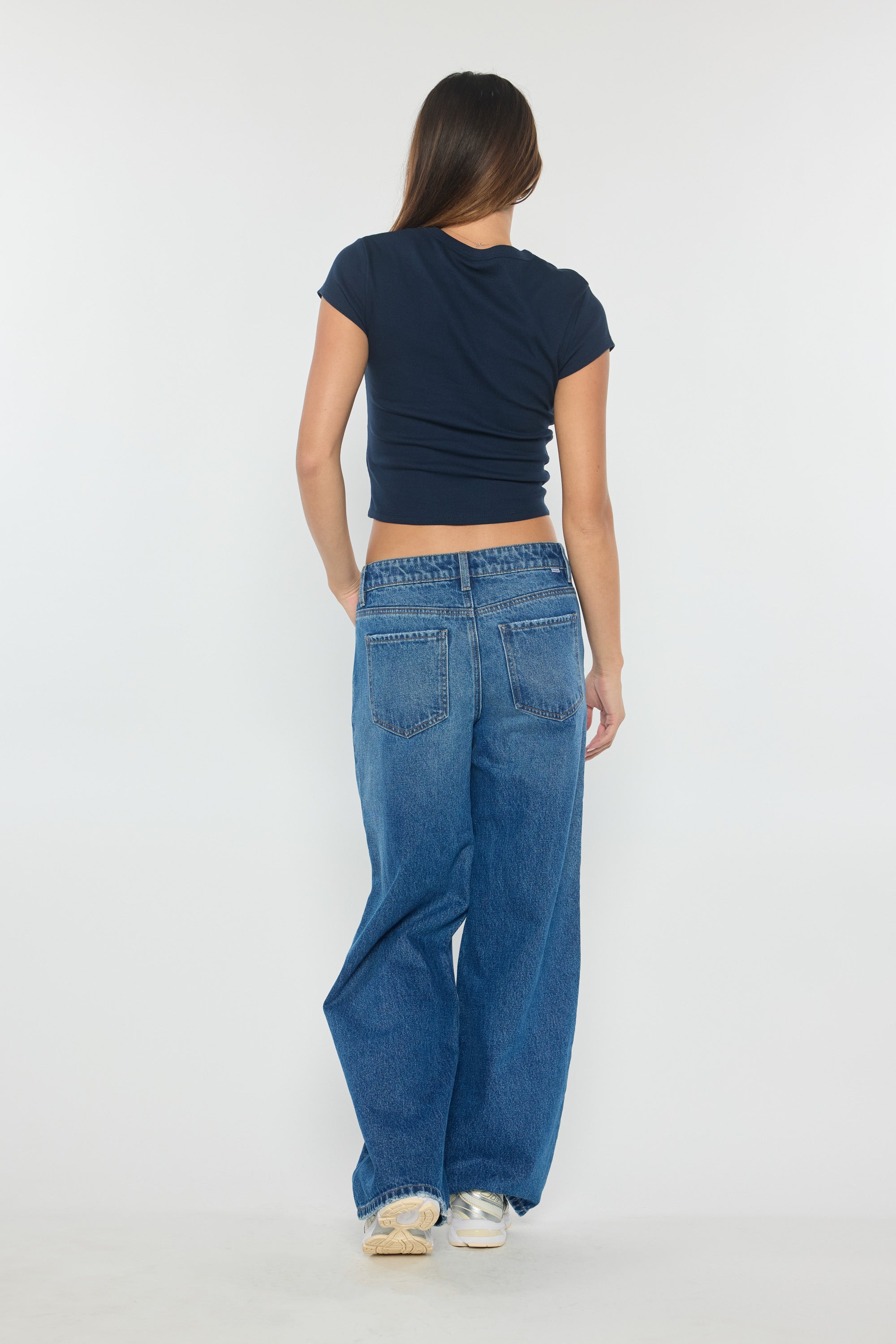 Low Waist Baggy Wide with Side Piping Detail