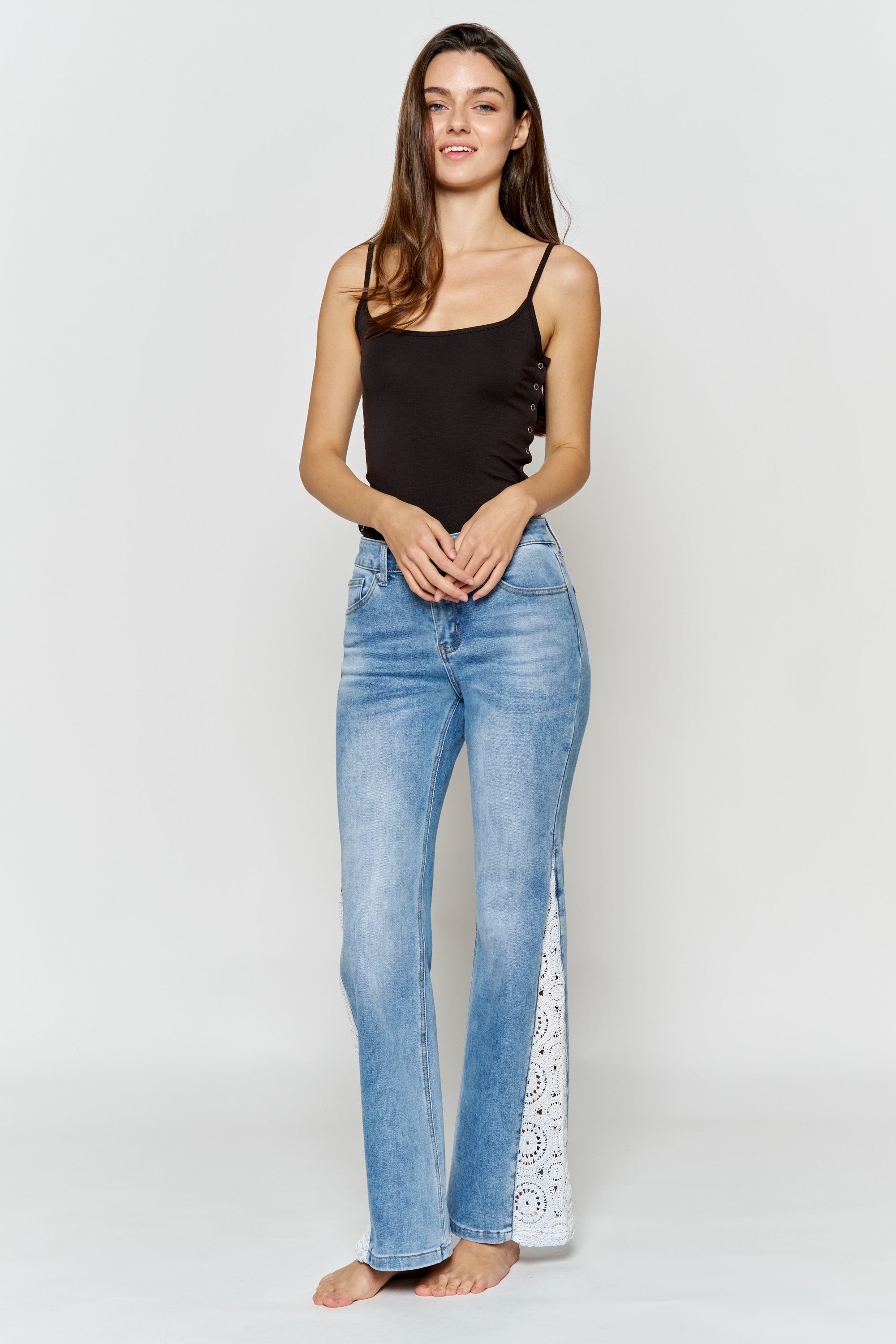 Shop High Rise Wide with Side Lace Crochet Detail – Shop ENJEAN