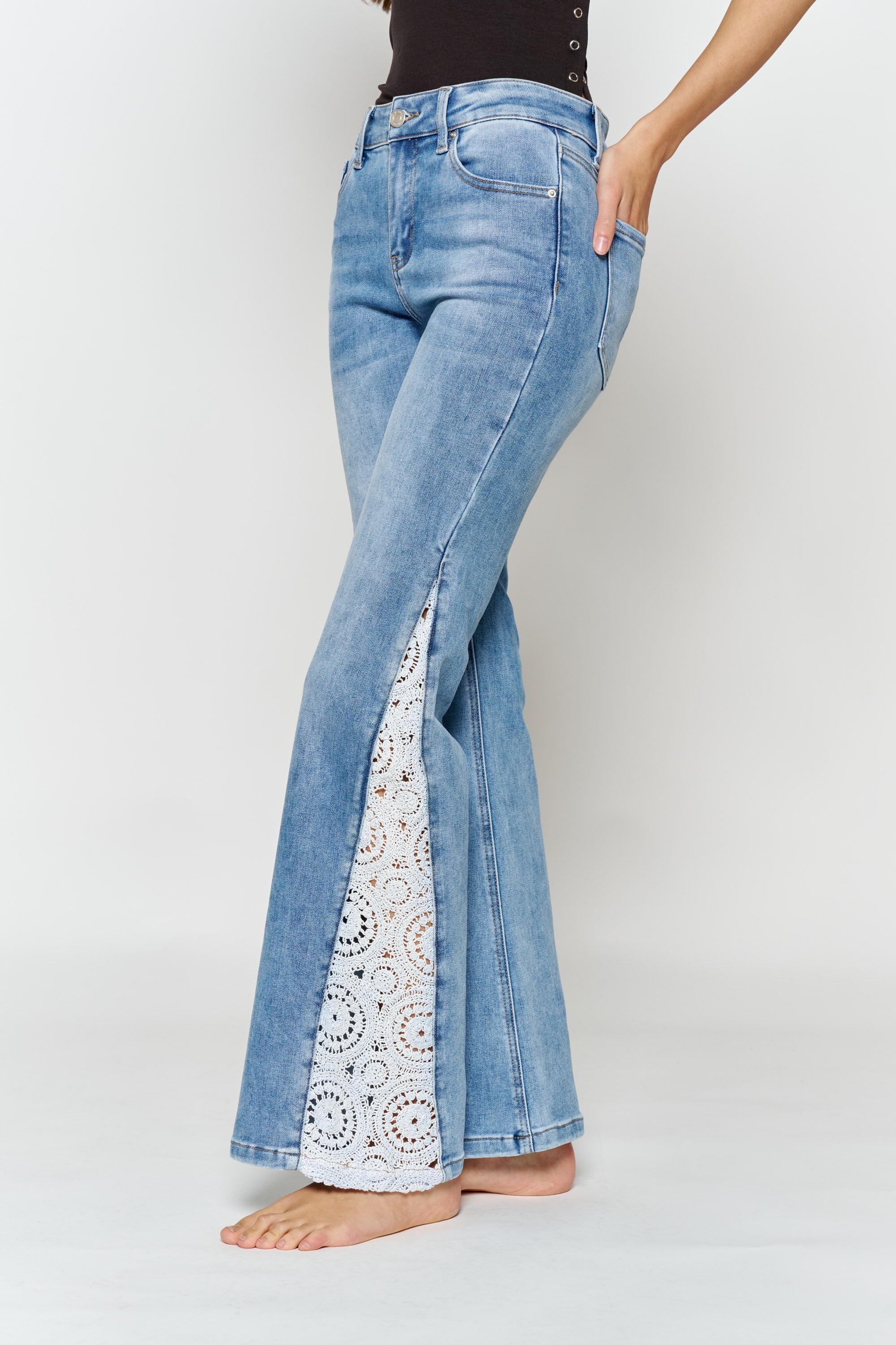 Shop High Rise Wide with Side Lace Crochet Detail – Shop ENJEAN