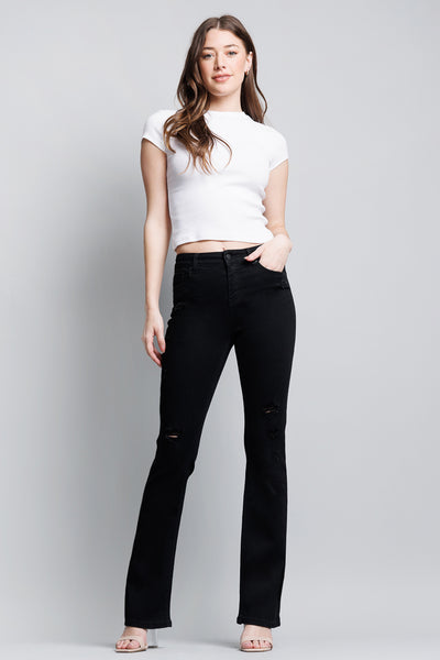 High Waisted Slim Bootcut Jeans