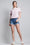 High Rise Destructed Shorts with Frayed Step Hem